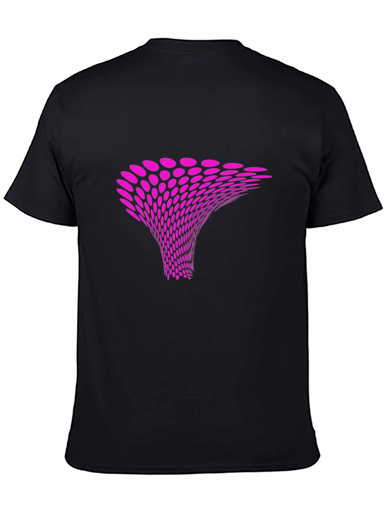 Abstract Pink Vortex Graphic Black T-Shirt