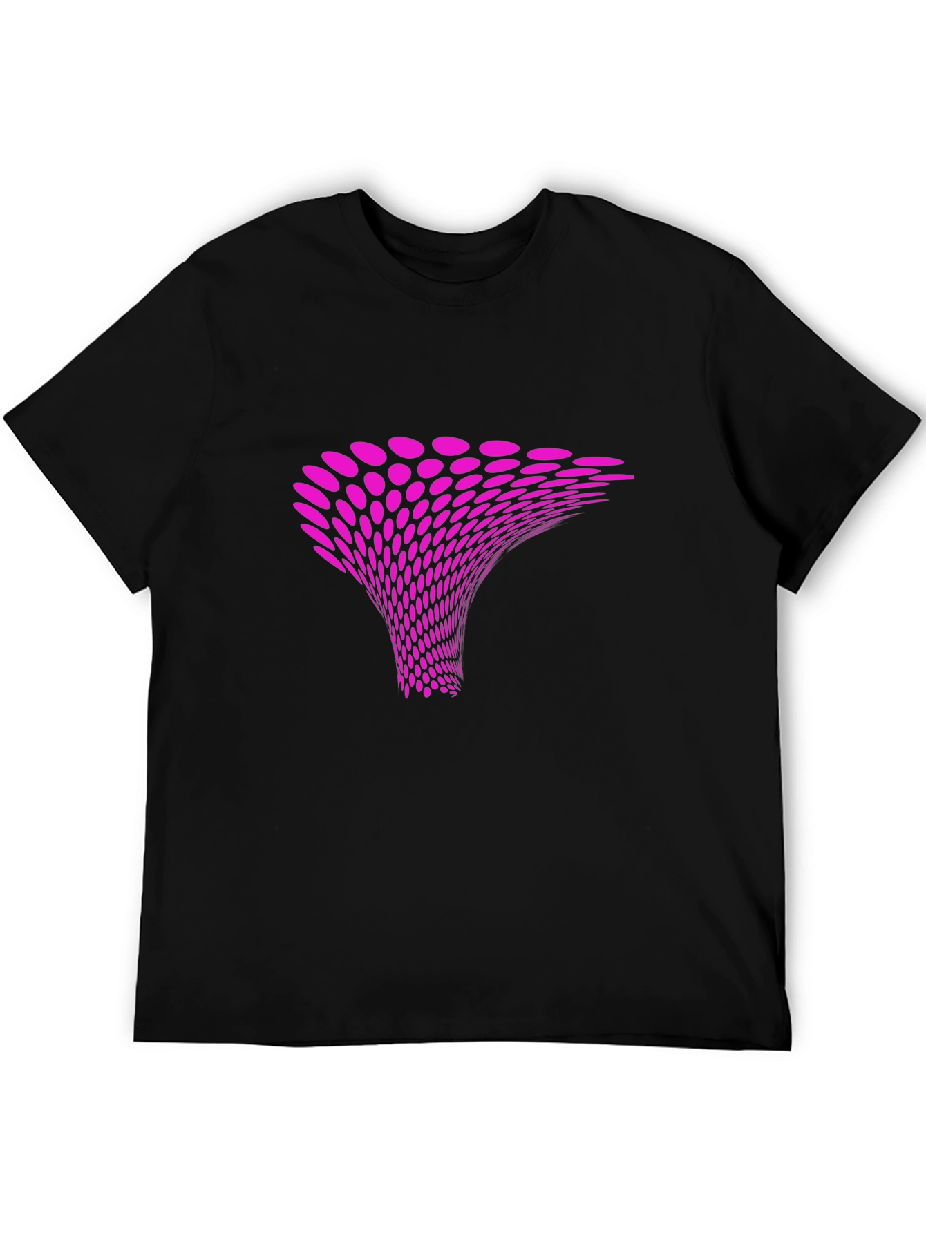 Abstract Pink Vortex Graphic Black T-Shirt