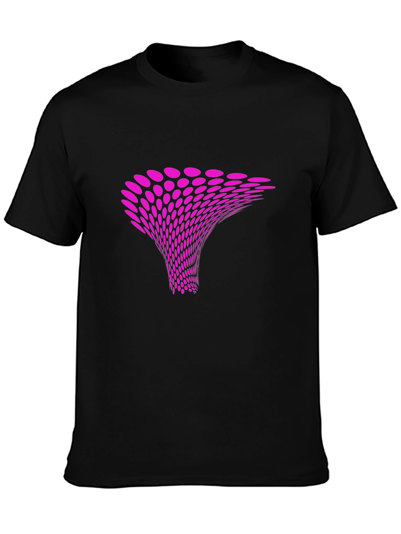 Abstract Pink Vortex Graphic Black T-Shirt
