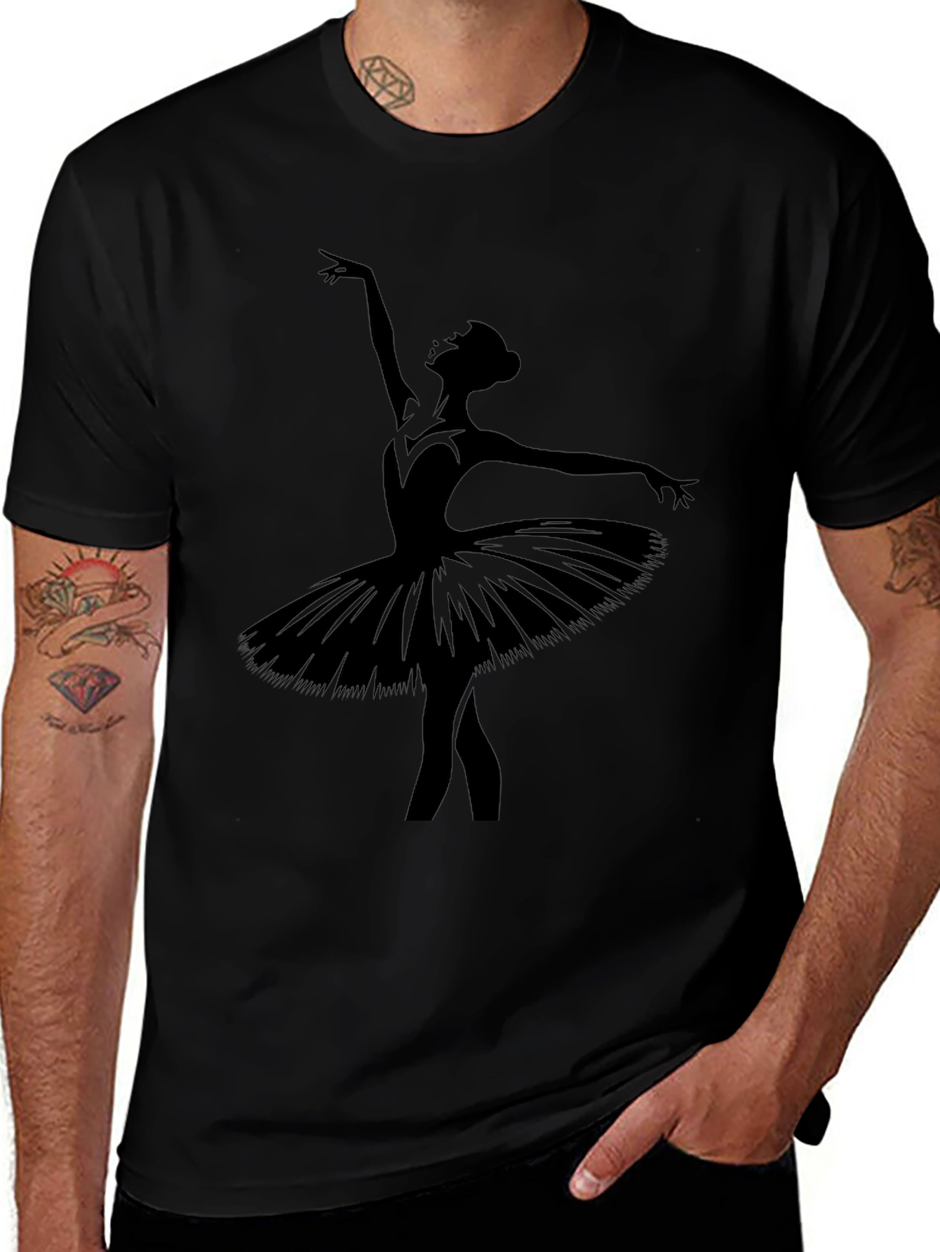 Ballerina Silhouette Black T-Shirt
