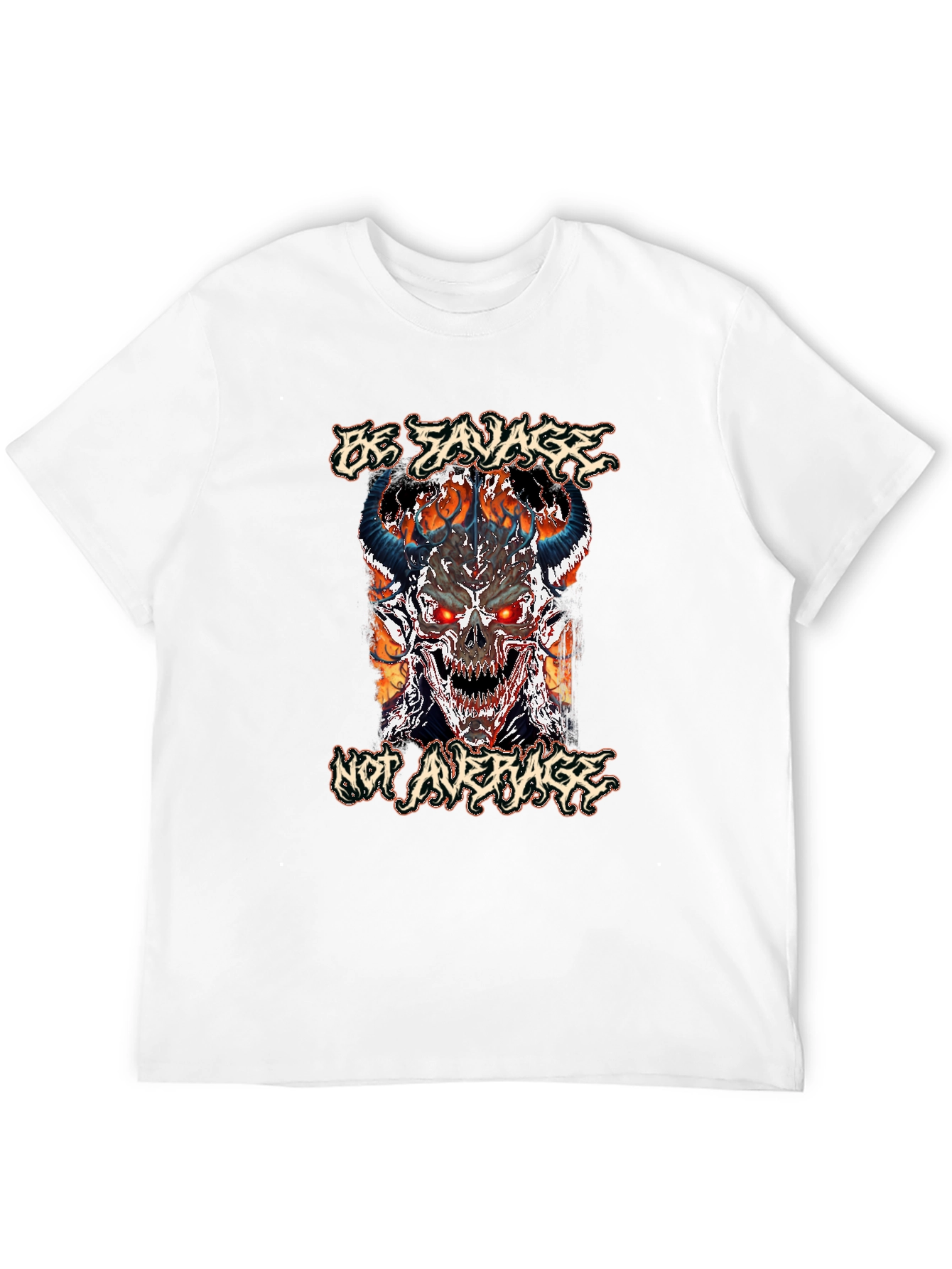 Be Savage T-Shirt: Demon Skull Graphic Tee