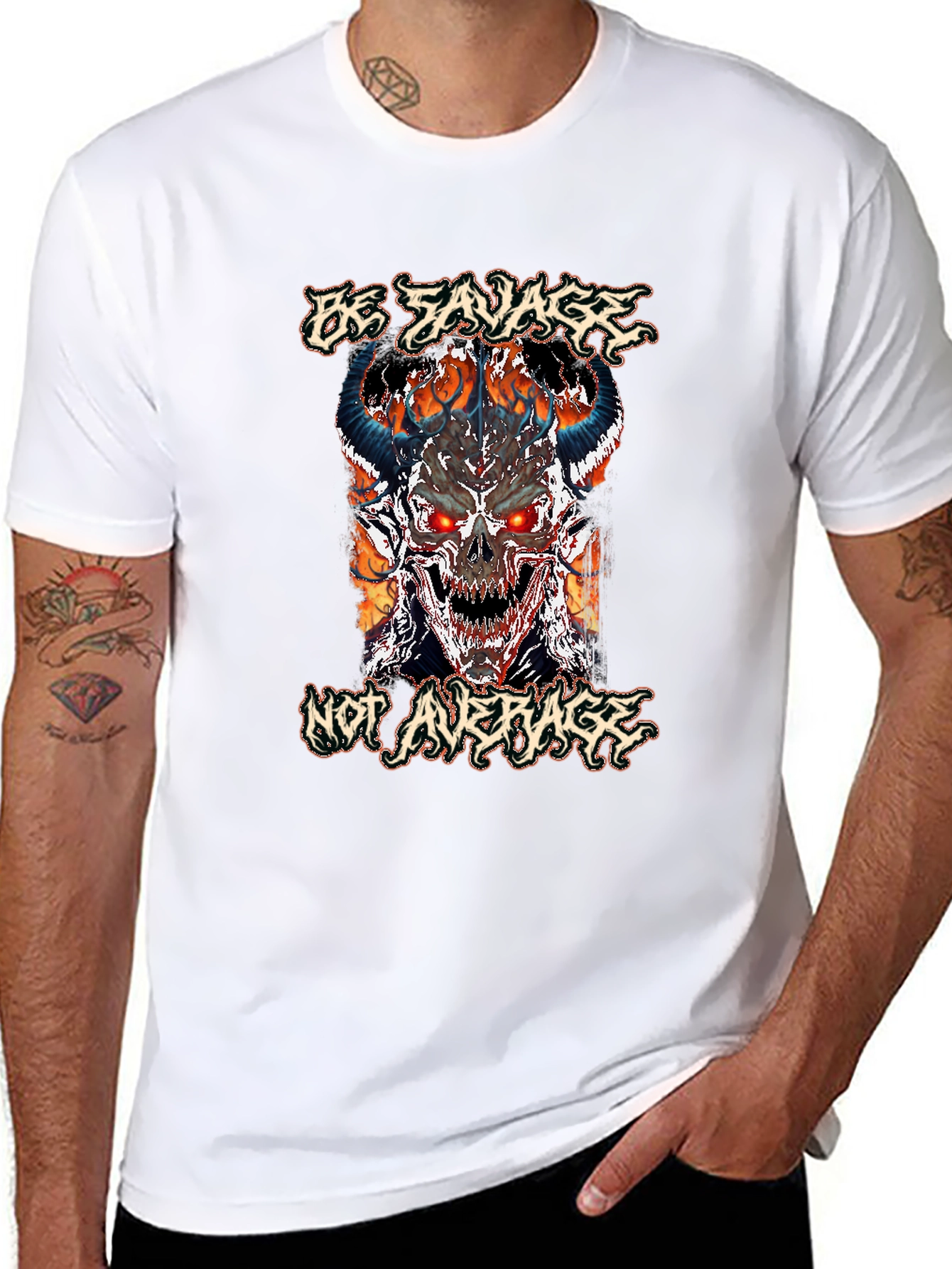 Be Savage T-Shirt: Demon Skull Graphic Tee