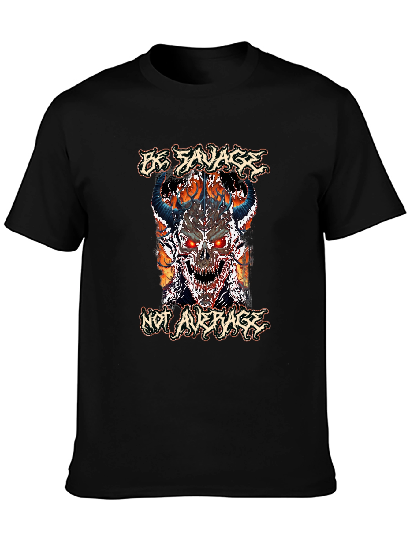 Be Savage T-Shirt: Demon Skull Graphic Tee