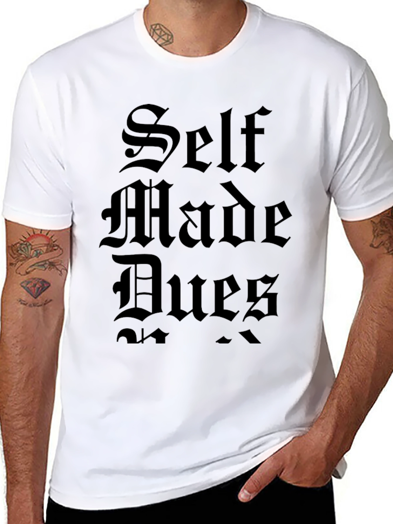 Self Made Dues Graphic Tee - Black Cotton T-Shirt