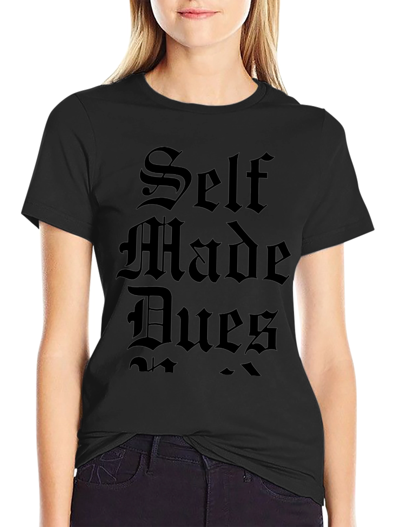 Self Made Dues Graphic Tee - Black Cotton T-Shirt