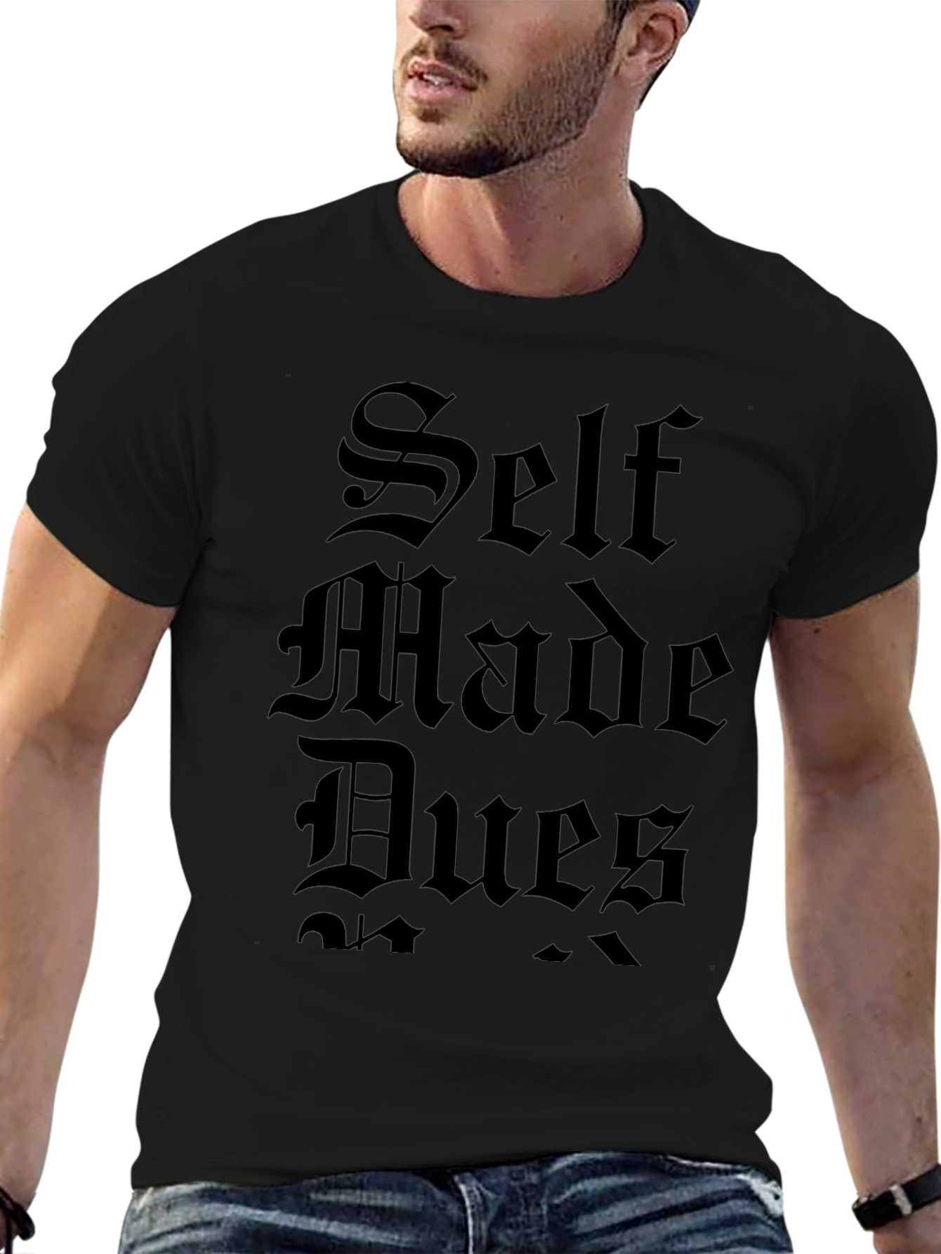 Self Made Dues Graphic Tee - Black Cotton T-Shirt