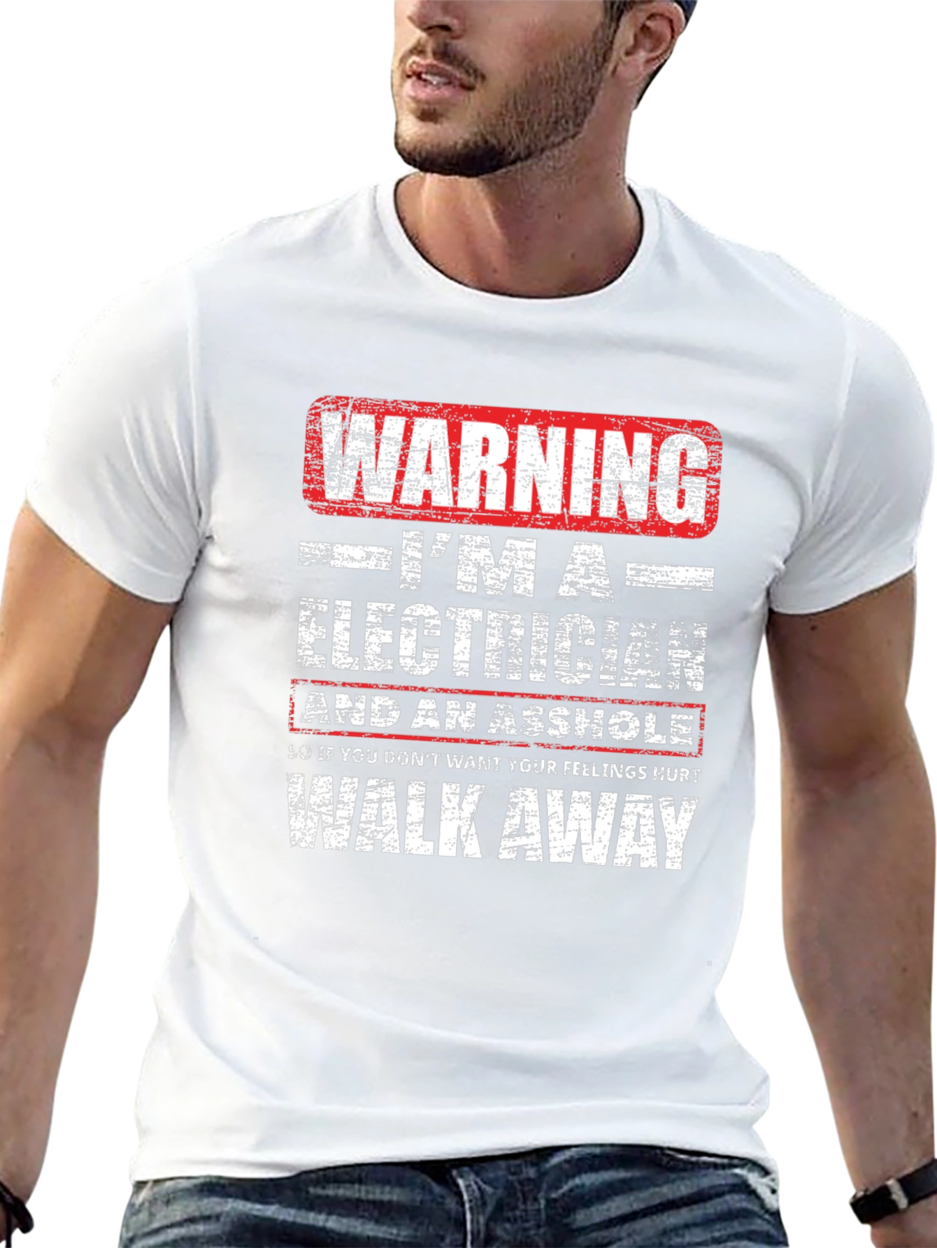 Warning Electrician Humor T-Shirt: Walk Away Funny