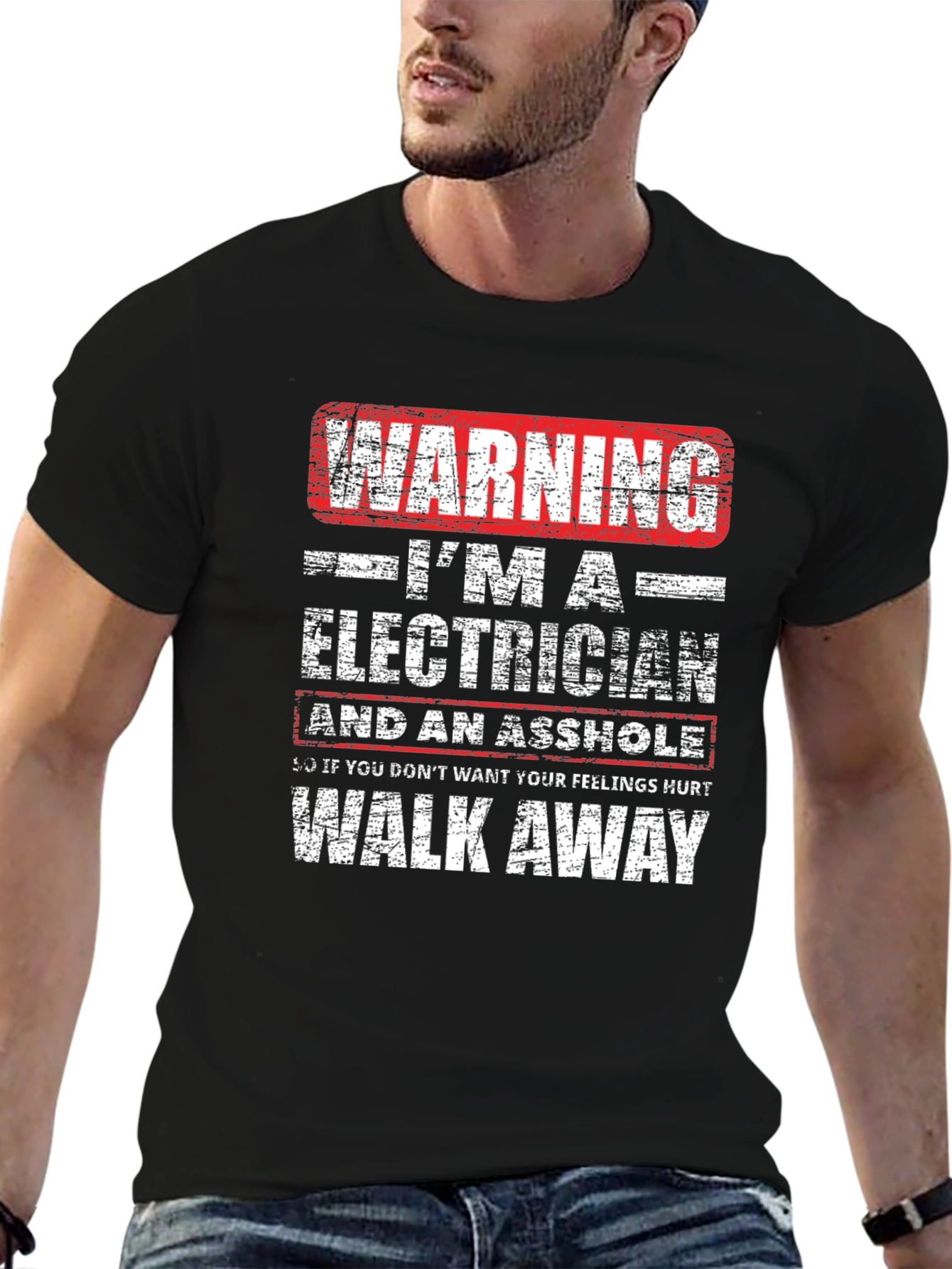 Warning Electrician Humor T-Shirt: Walk Away Funny