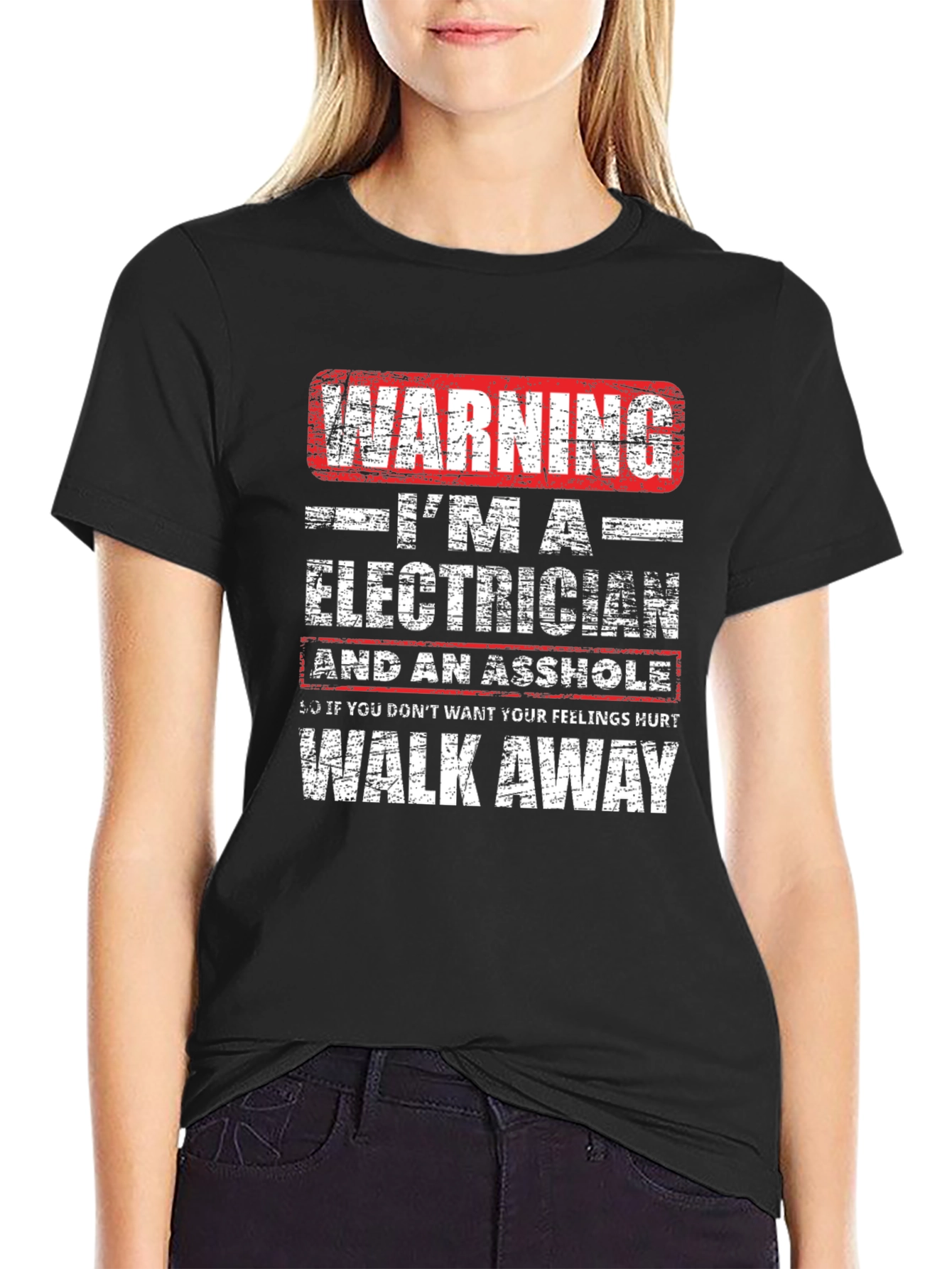 Warning Electrician Humor T-Shirt: Walk Away Funny