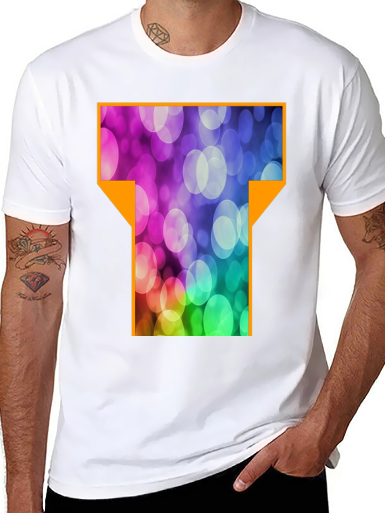 Abstract T-Shirt - Black Cotton Blend