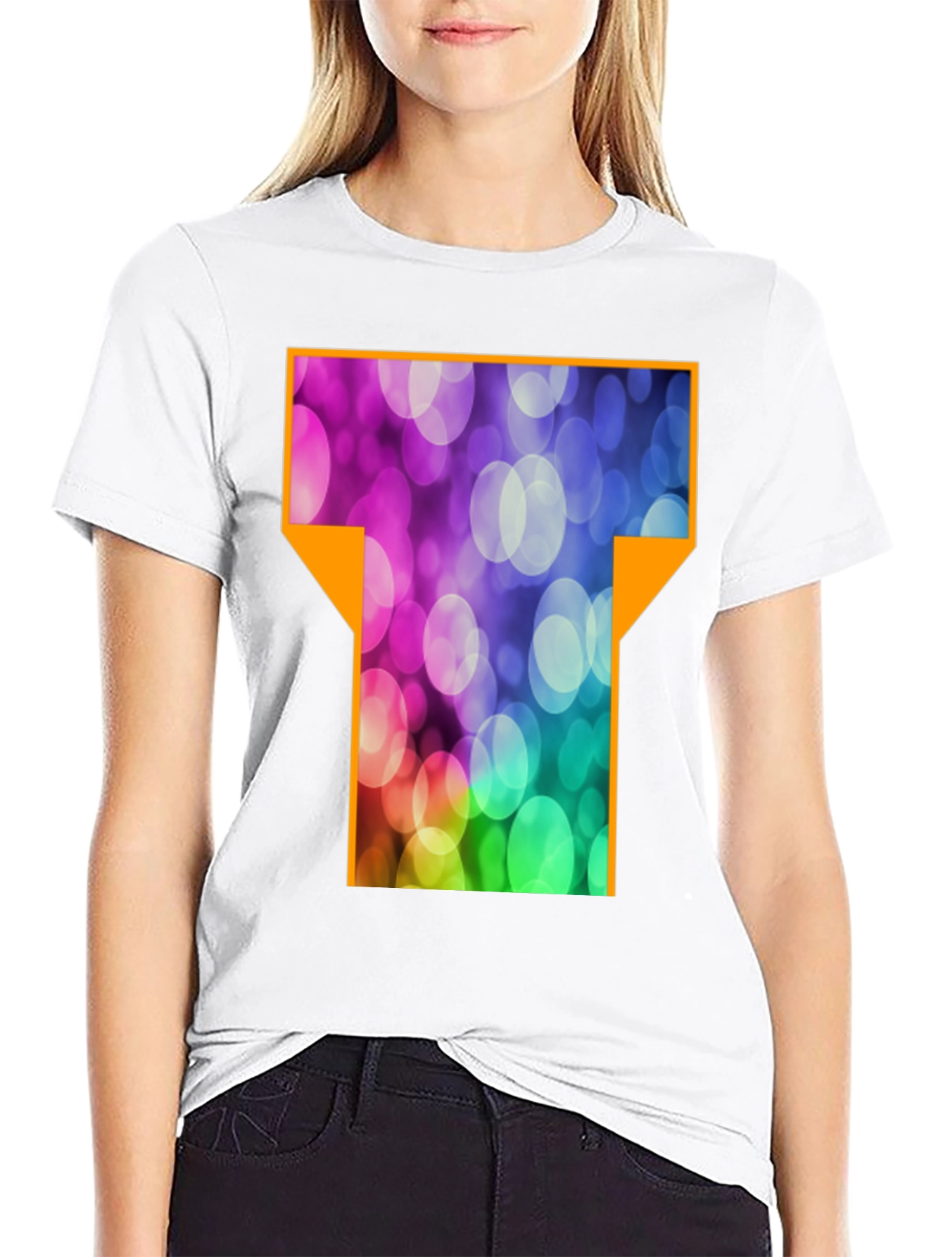 Abstract T-Shirt - Black Cotton Blend