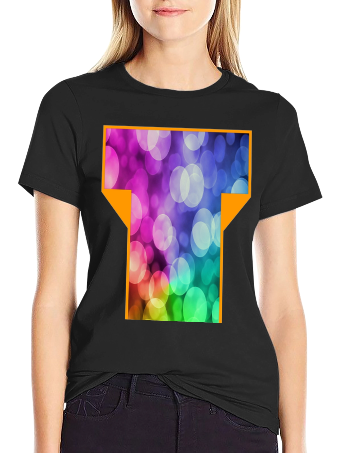Abstract T-Shirt - Black Cotton Blend