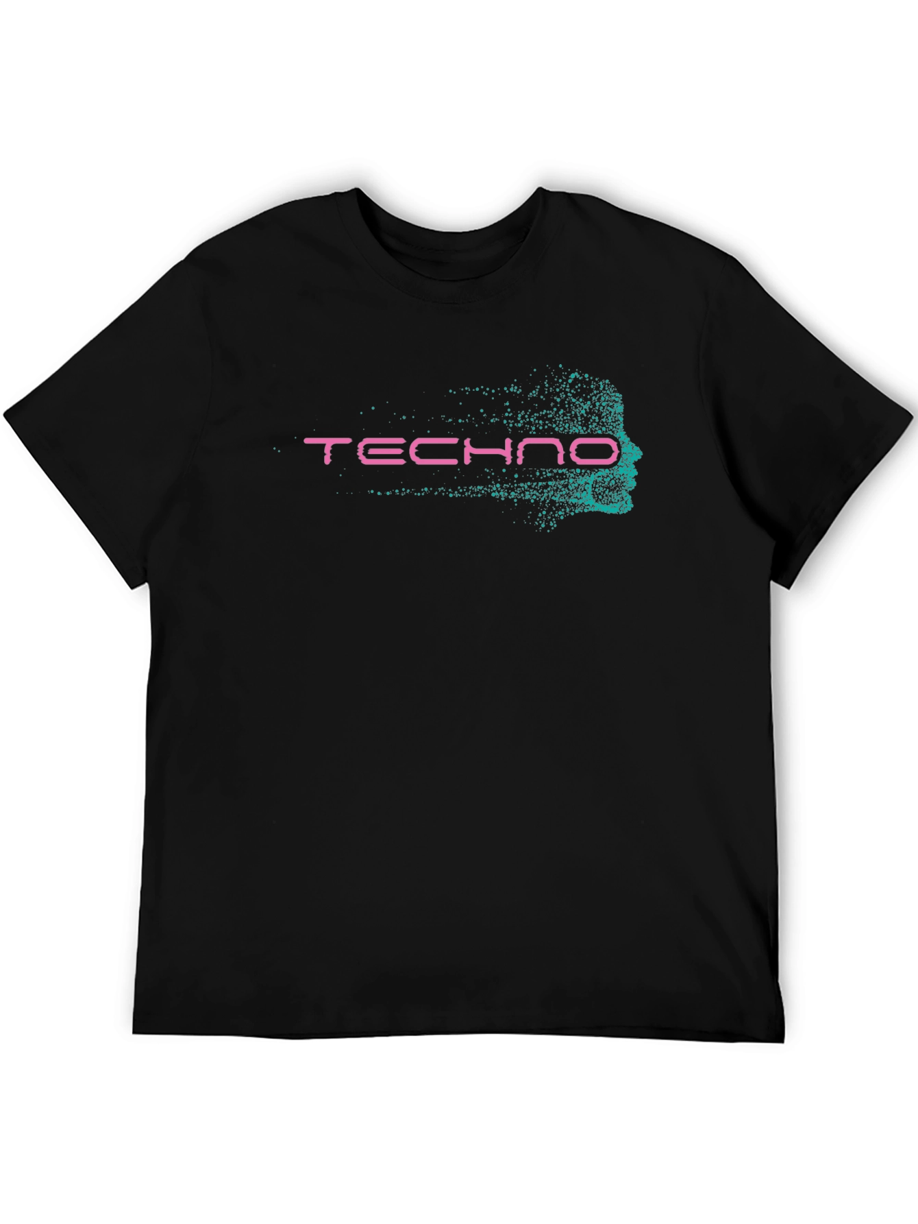 Techno Face Graphic T-Shirt - Black