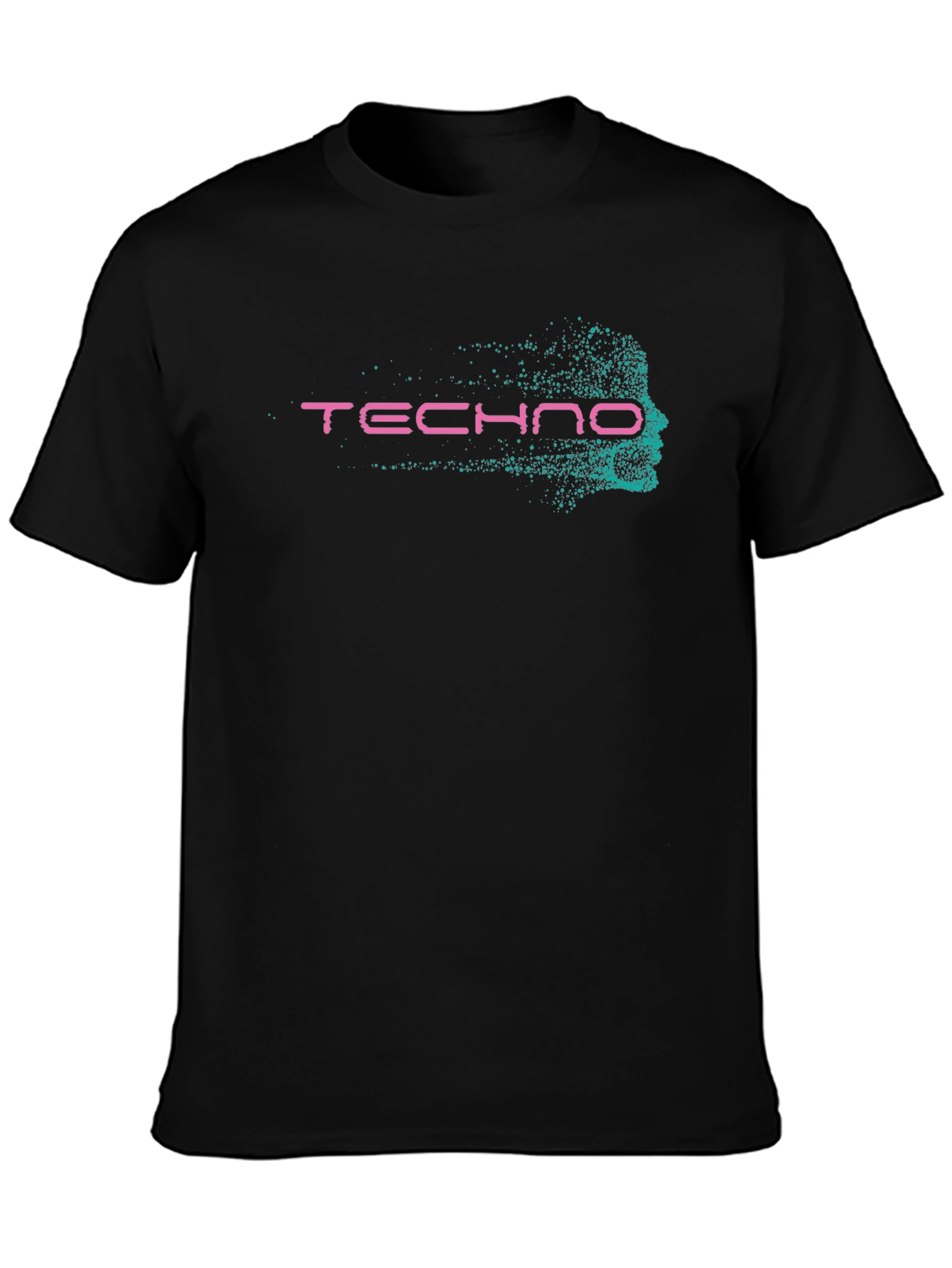 Techno Face Graphic T-Shirt - Black