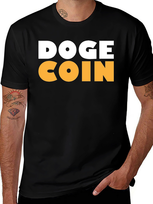 Doge Coin Graphic T-Shirt - Black