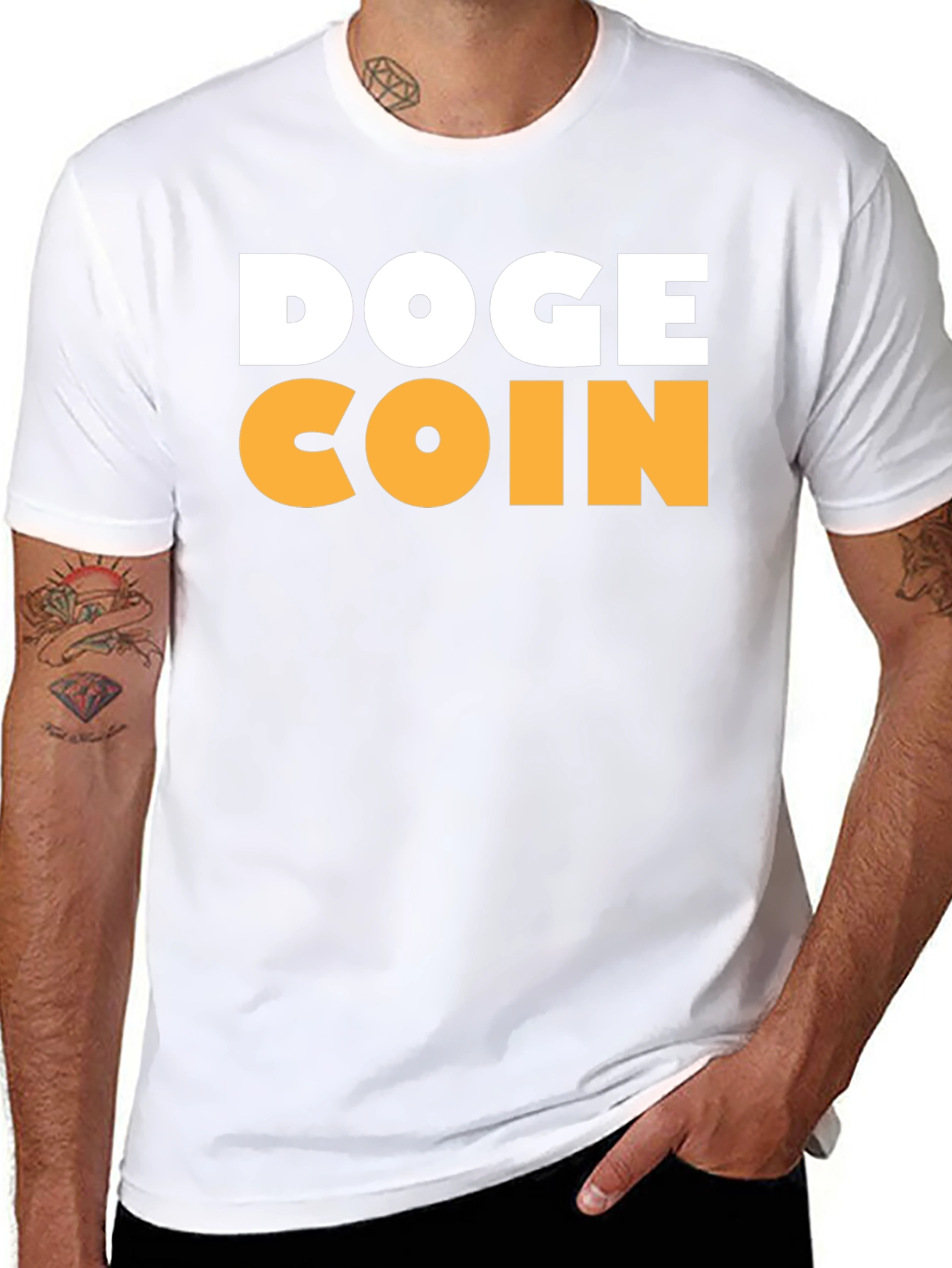 Doge Coin Graphic T-Shirt - Black