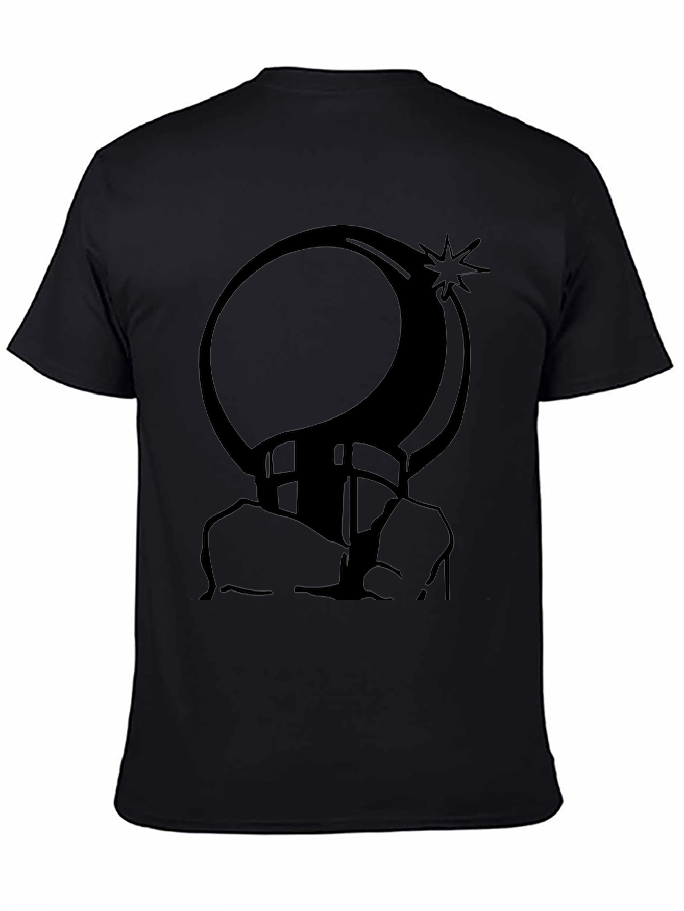 Black Cartoon Bomb Graphic T-Shirt