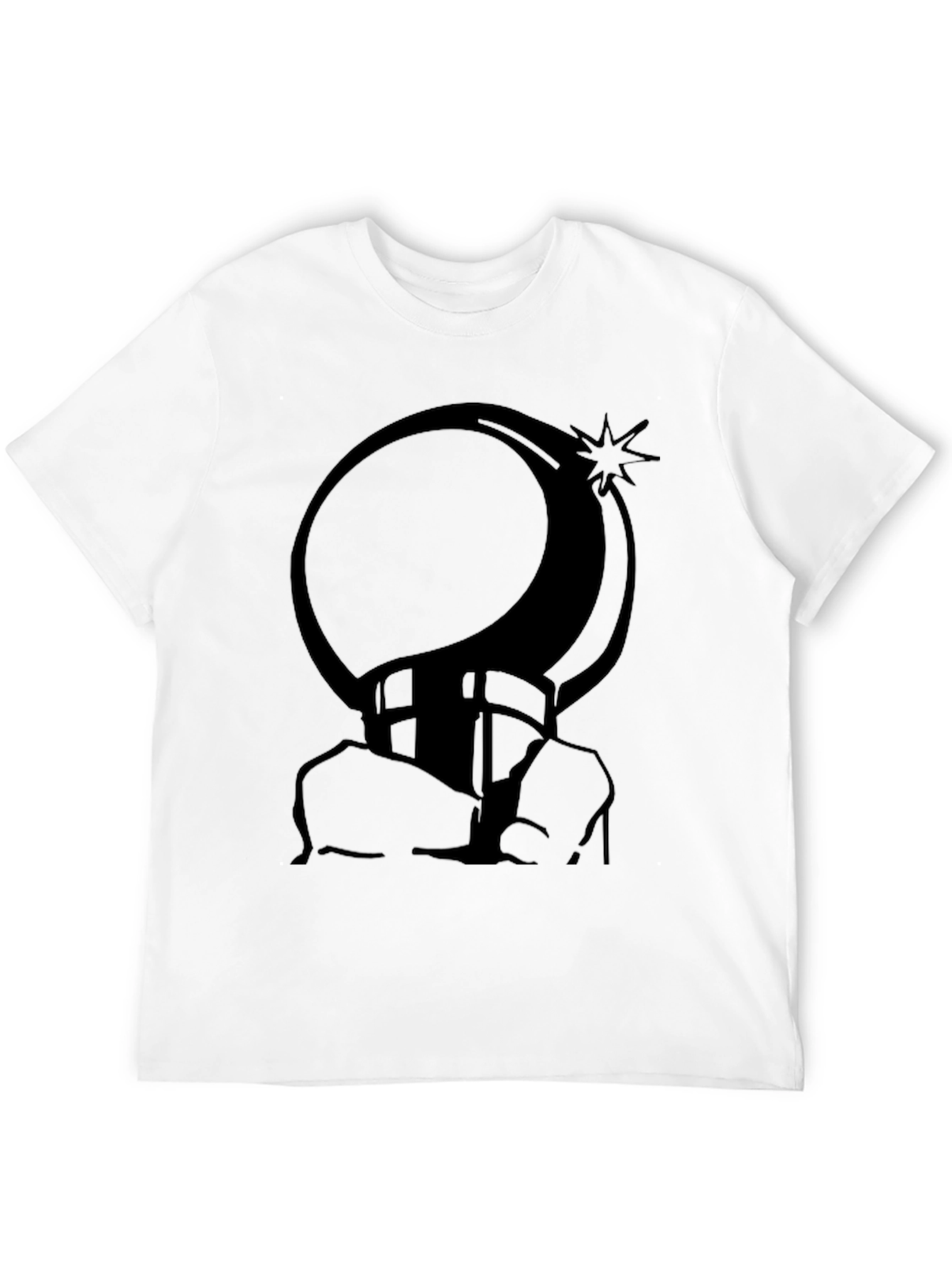 Black Cartoon Bomb Graphic T-Shirt