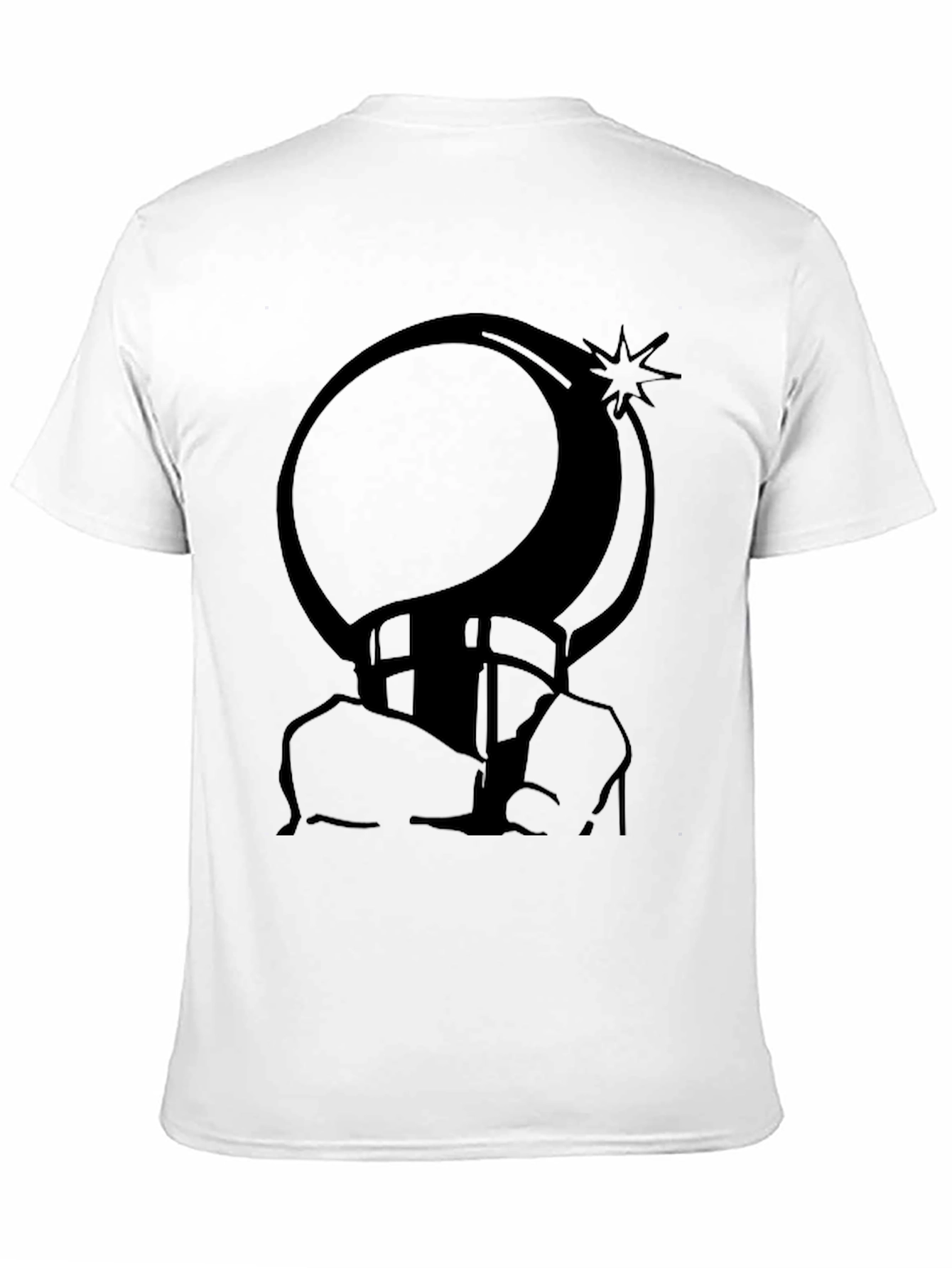 Black Cartoon Bomb Graphic T-Shirt