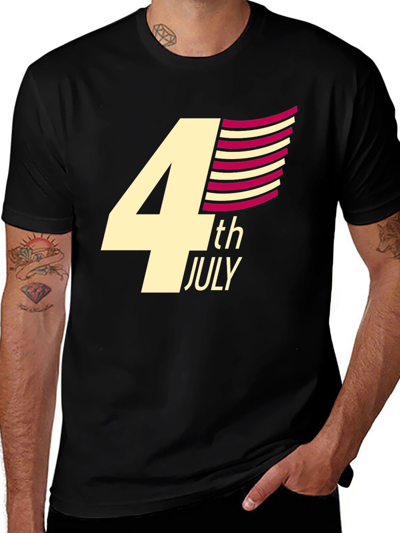 4th of July Graphic T-Shirt - Black