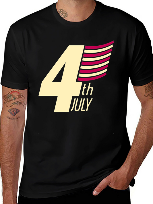 4th of July Graphic T-Shirt - Black