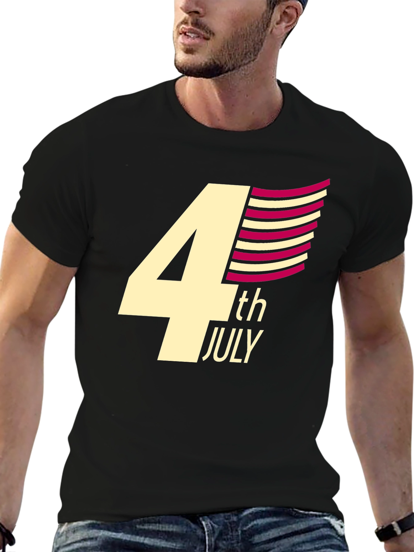 4th of July Graphic T-Shirt - Black
