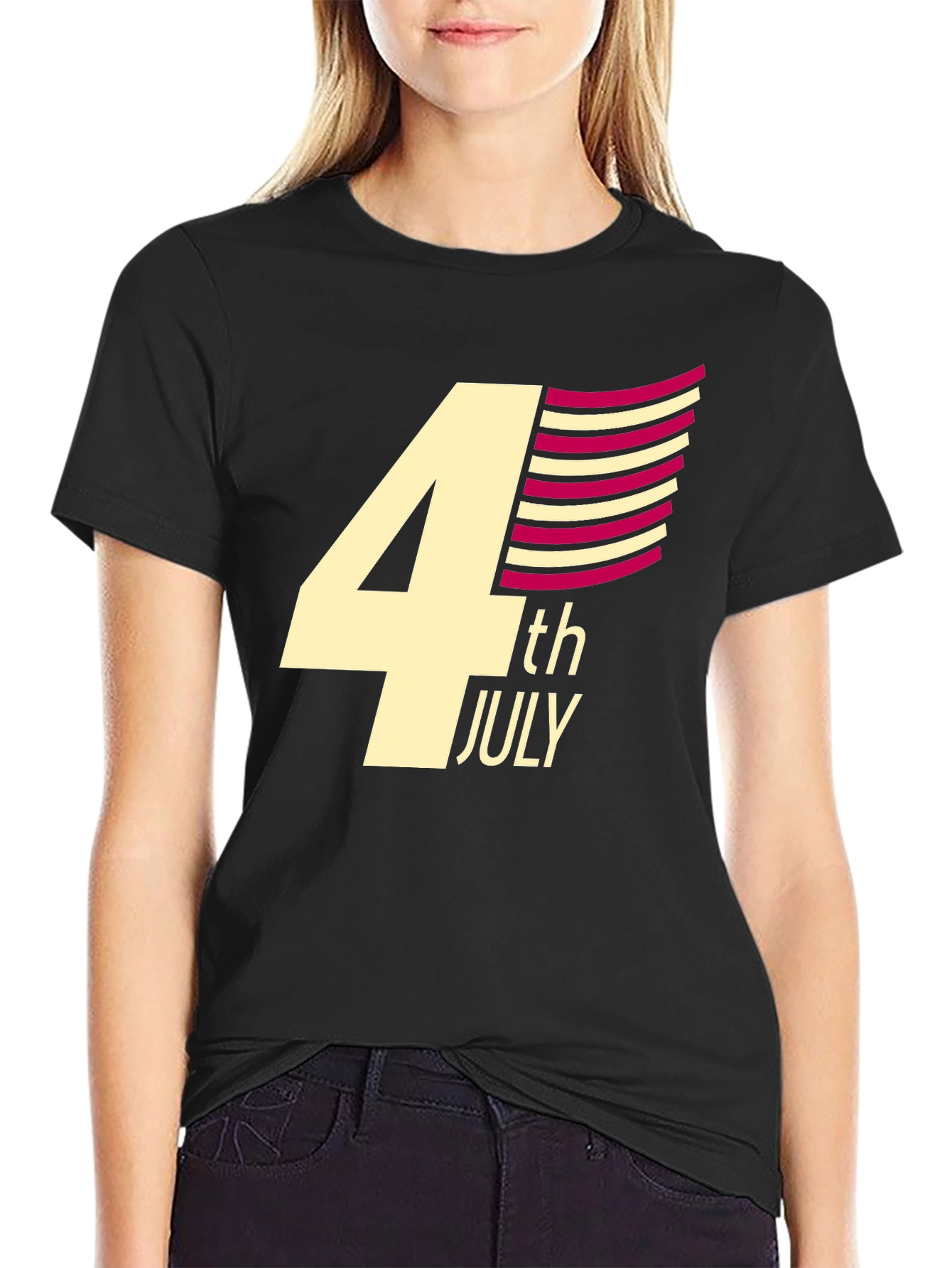 4th of July Graphic T-Shirt - Black
