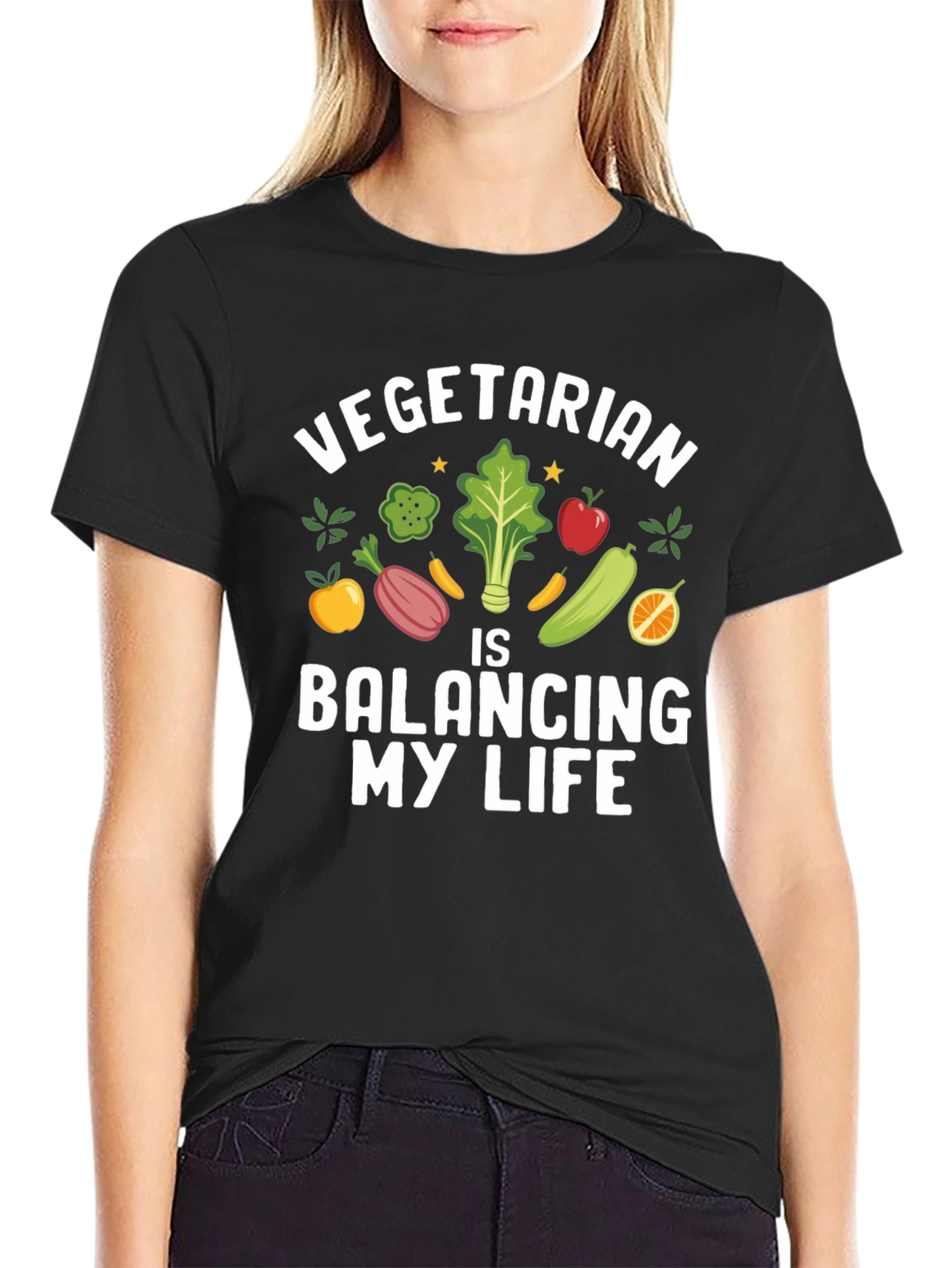 Vegetarian Balancing My Life Graphic Tee
