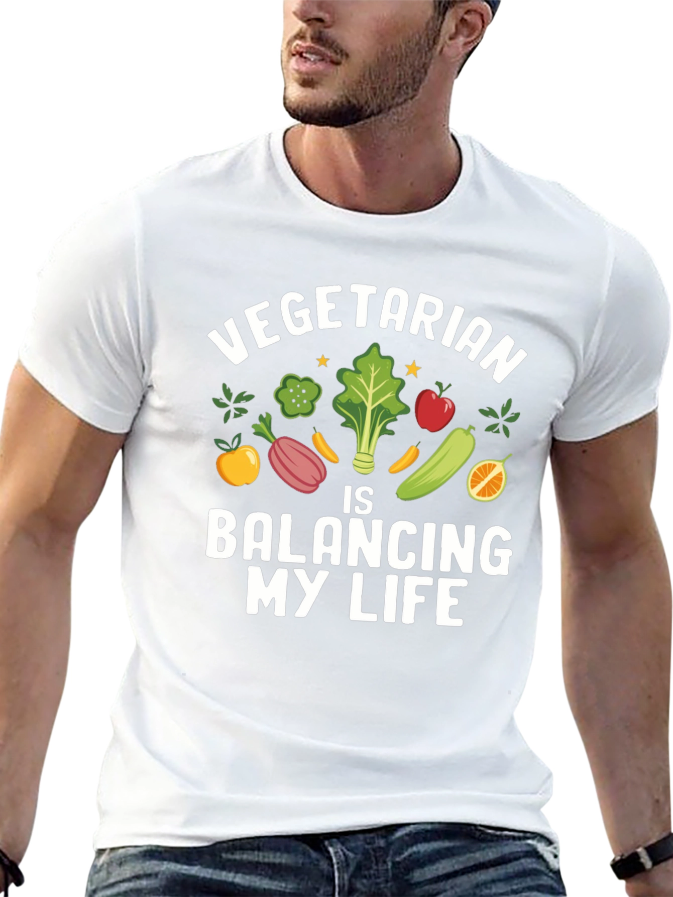 Vegetarian Balancing My Life Graphic Tee