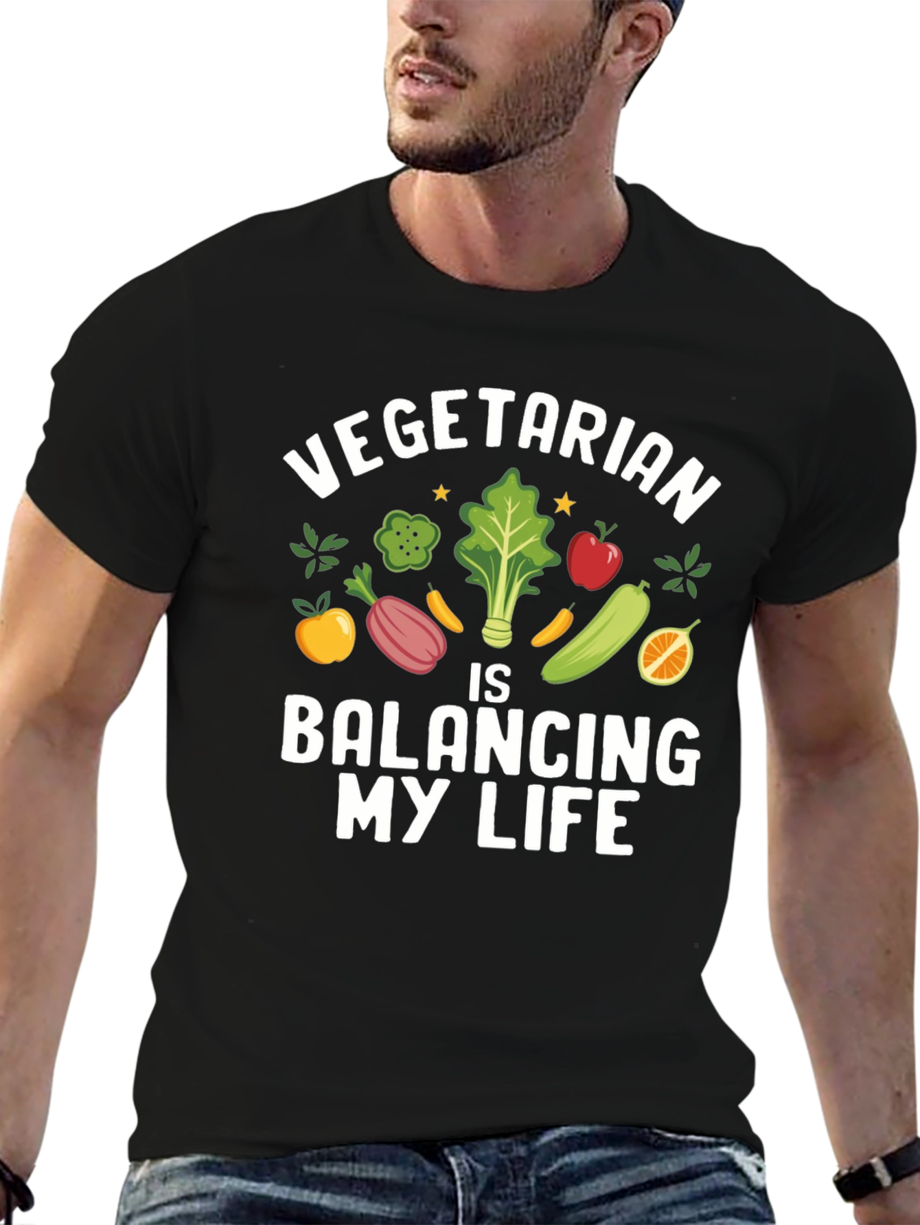 Vegetarian Balancing My Life Graphic Tee