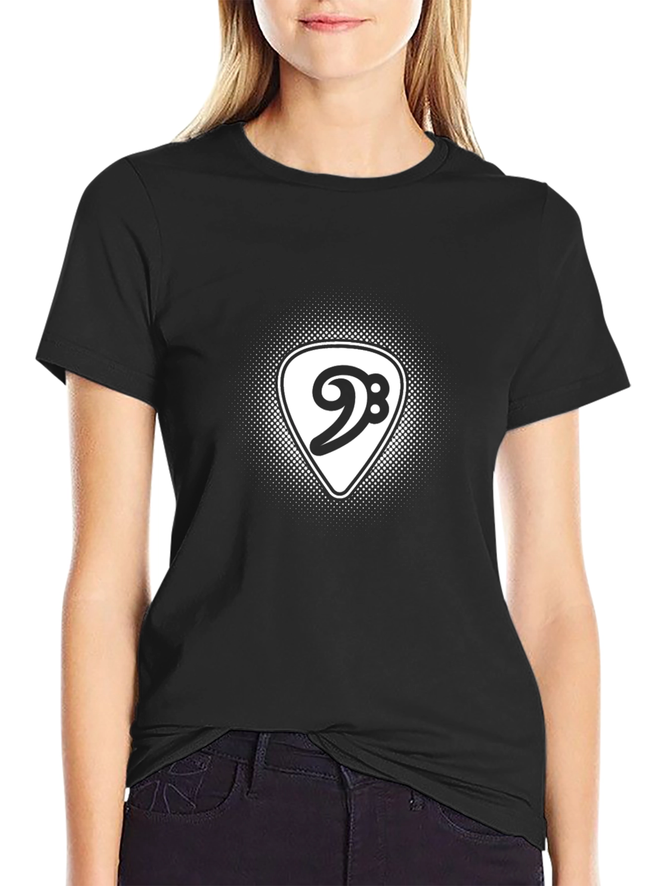 Bass Clef Guitar Pick T-Shirt - Music Lover Tee