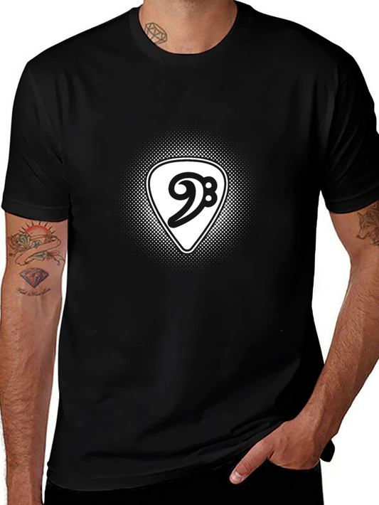 Bass Clef Guitar Pick T-Shirt - Music Lover Tee