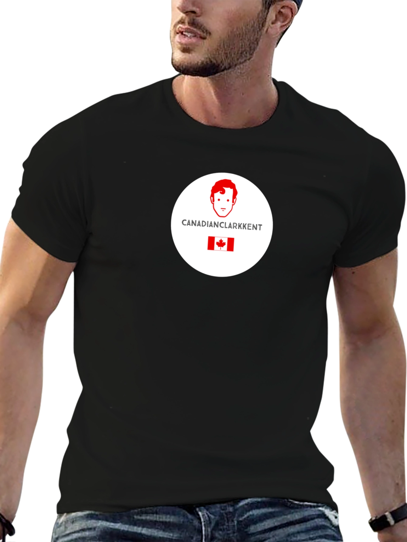 Canadian Clark Kent T-Shirt - Black Graphic Print