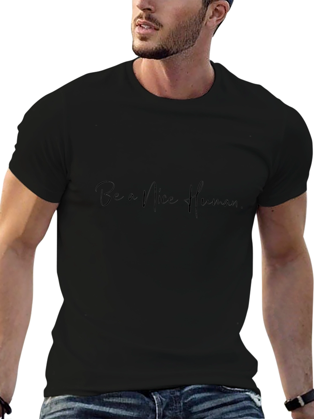 Be a Nice Human Black T-Shirt