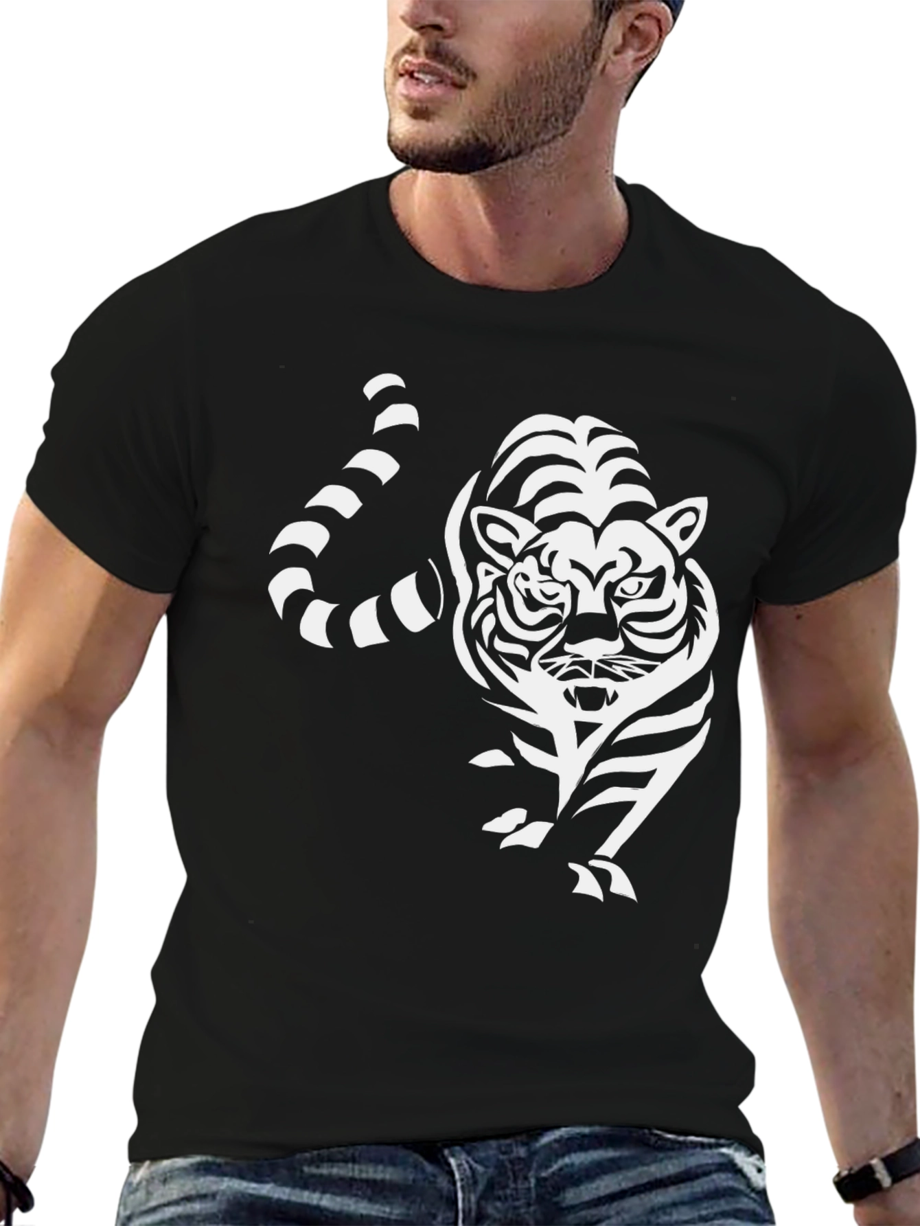Tiger Graphic Tee - Cool Black T-Shirt