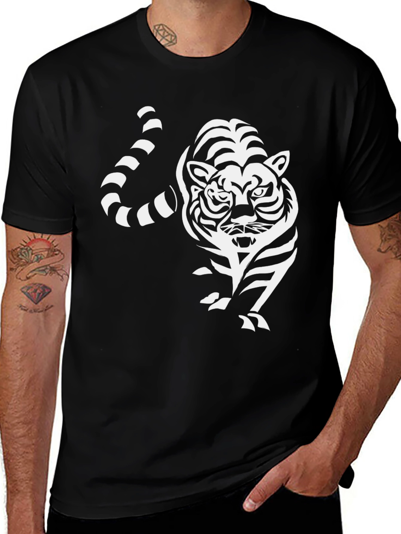 Tiger Graphic Tee - Cool Black T-Shirt