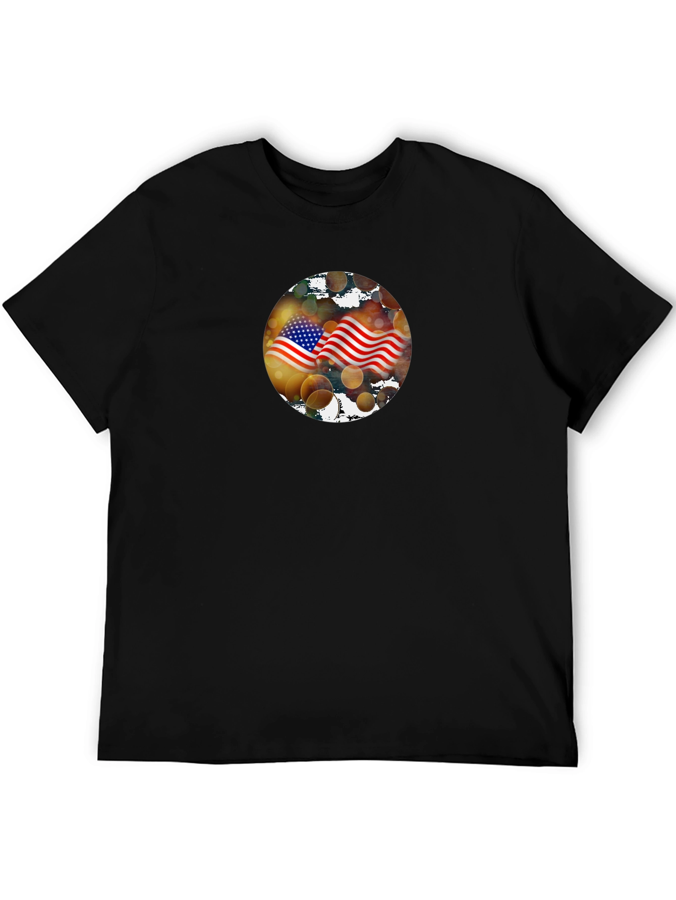 American Flag Graphic Black T-Shirt