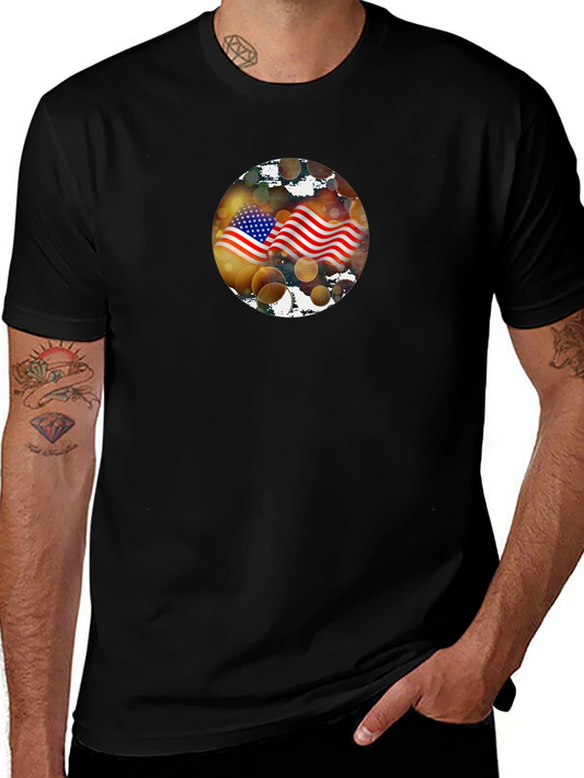 American Flag Graphic Black T-Shirt