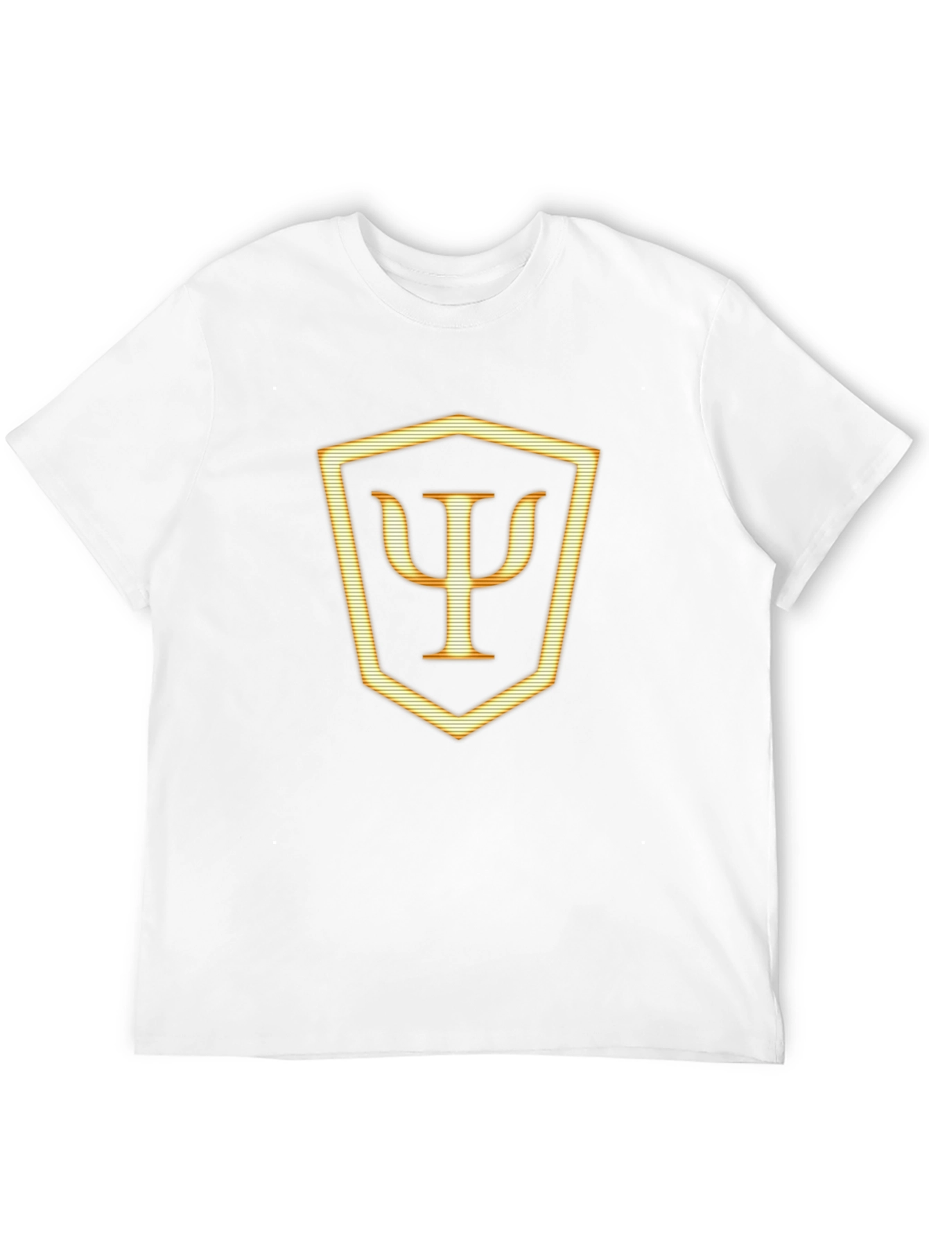 Psi Symbol Shield Graphic Tee - Black Cotton T-Shirt