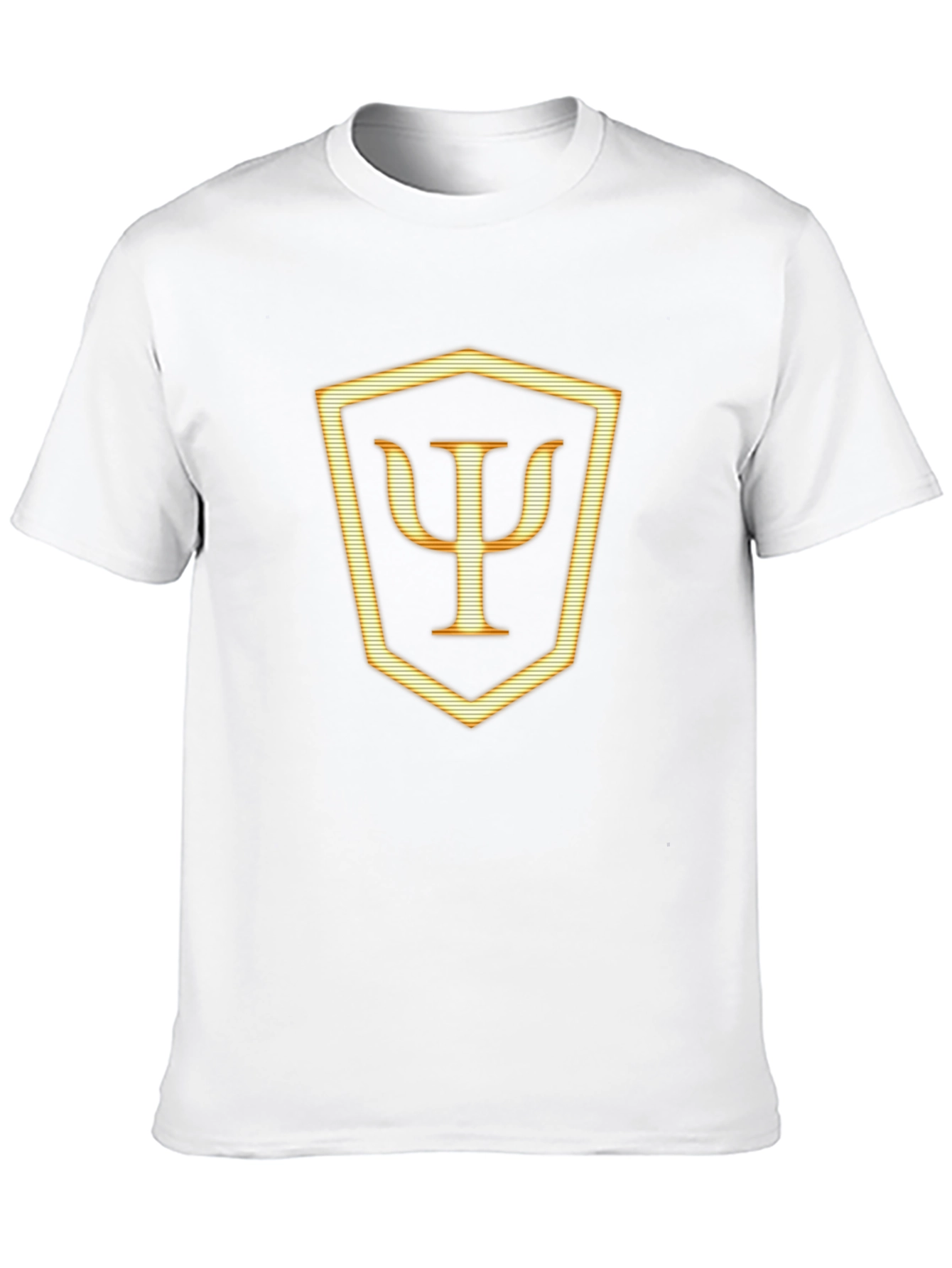 Psi Symbol Shield Graphic Tee - Black Cotton T-Shirt