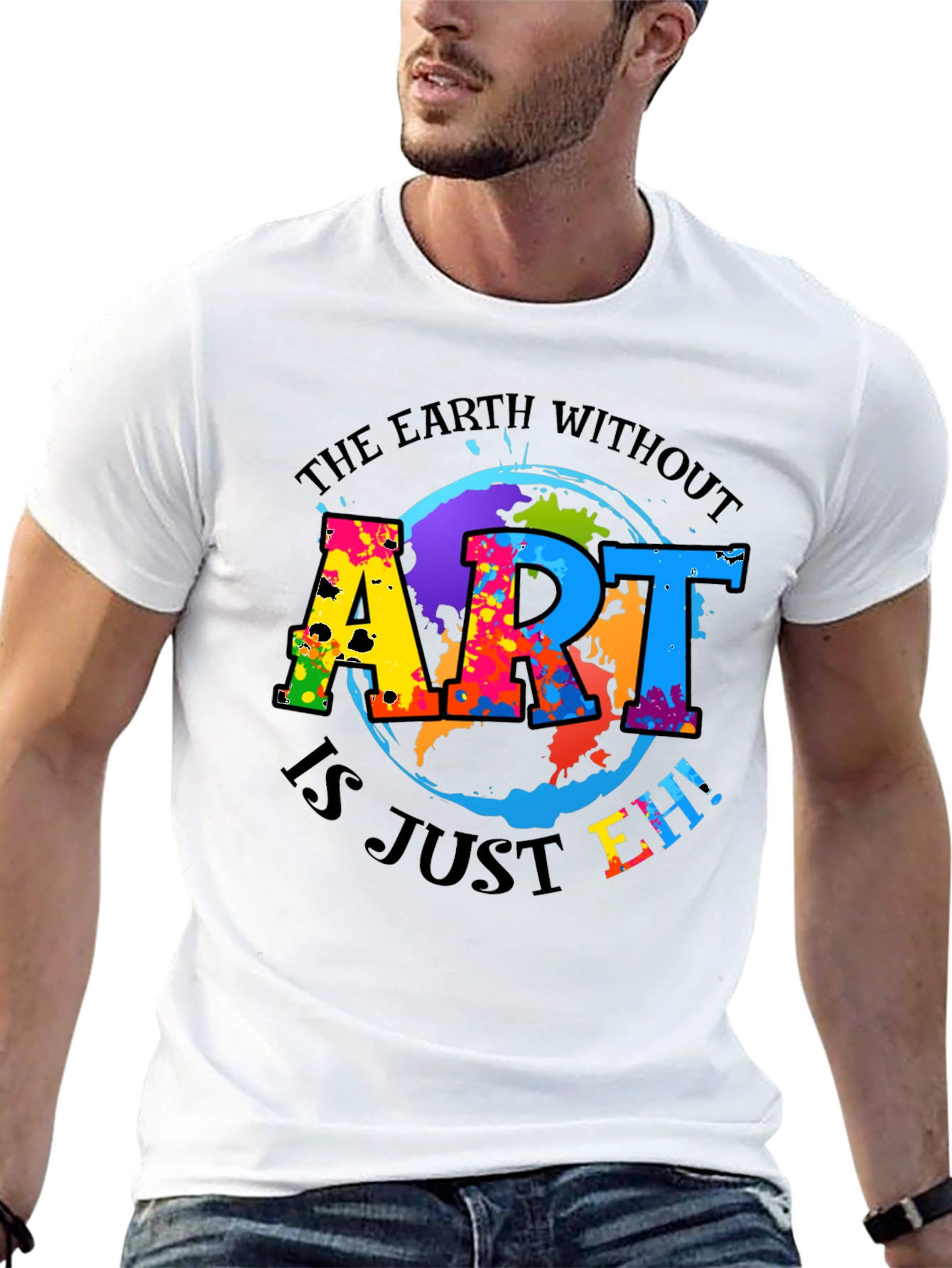 Art Is Just Eh! Black Graphic Tee