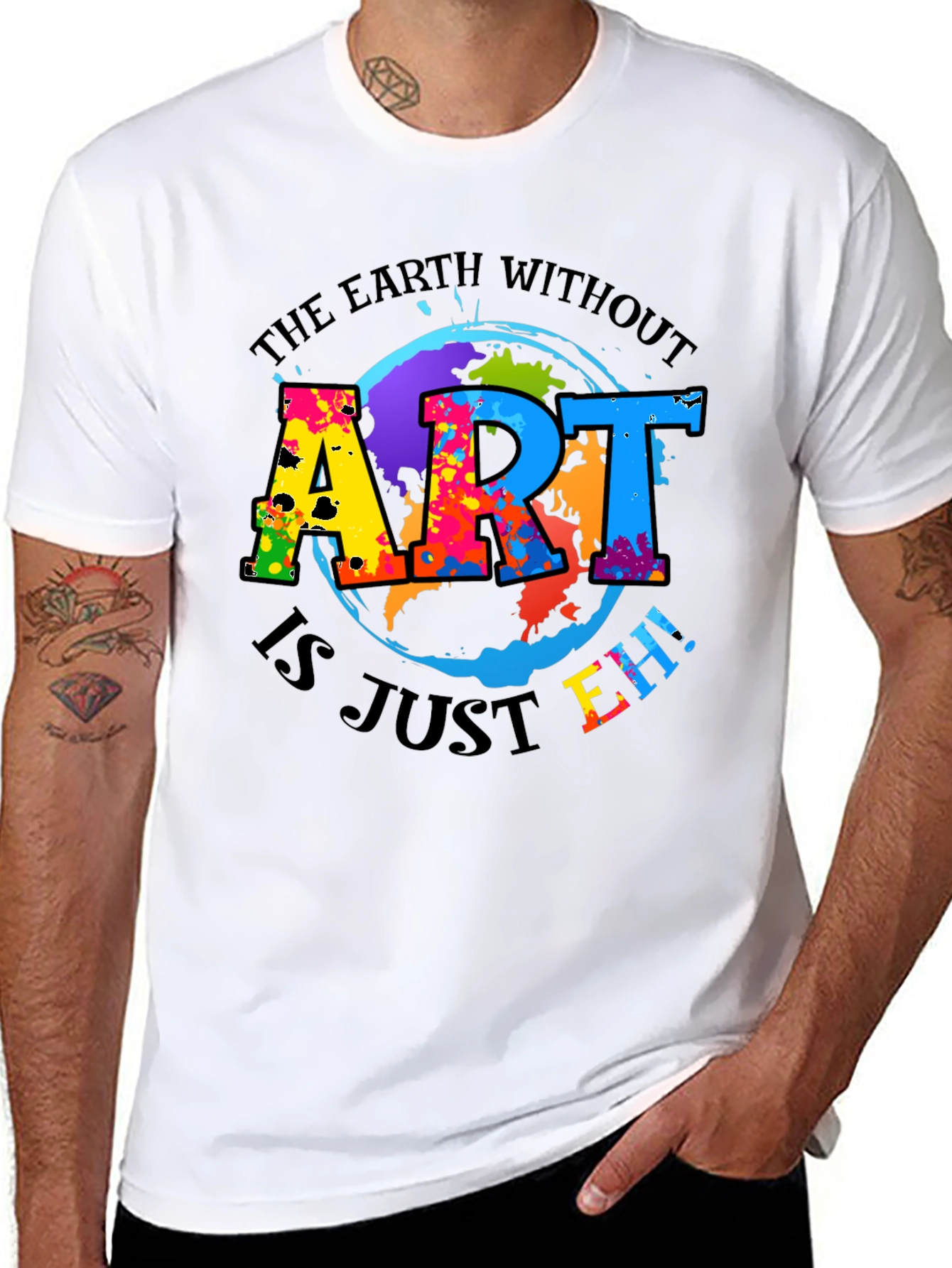 Art Is Just Eh! Black Graphic Tee