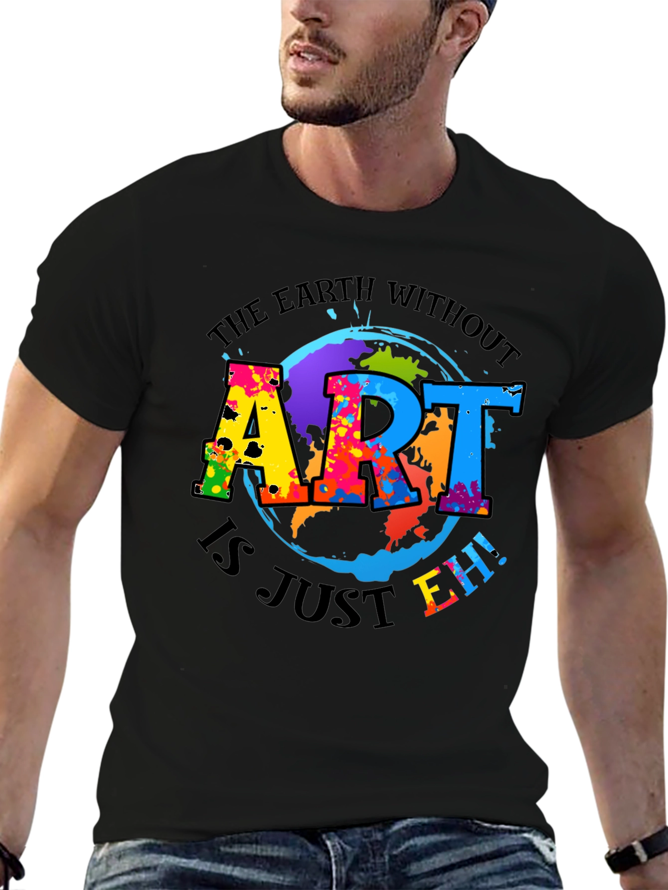 Art Is Just Eh! Black Graphic Tee