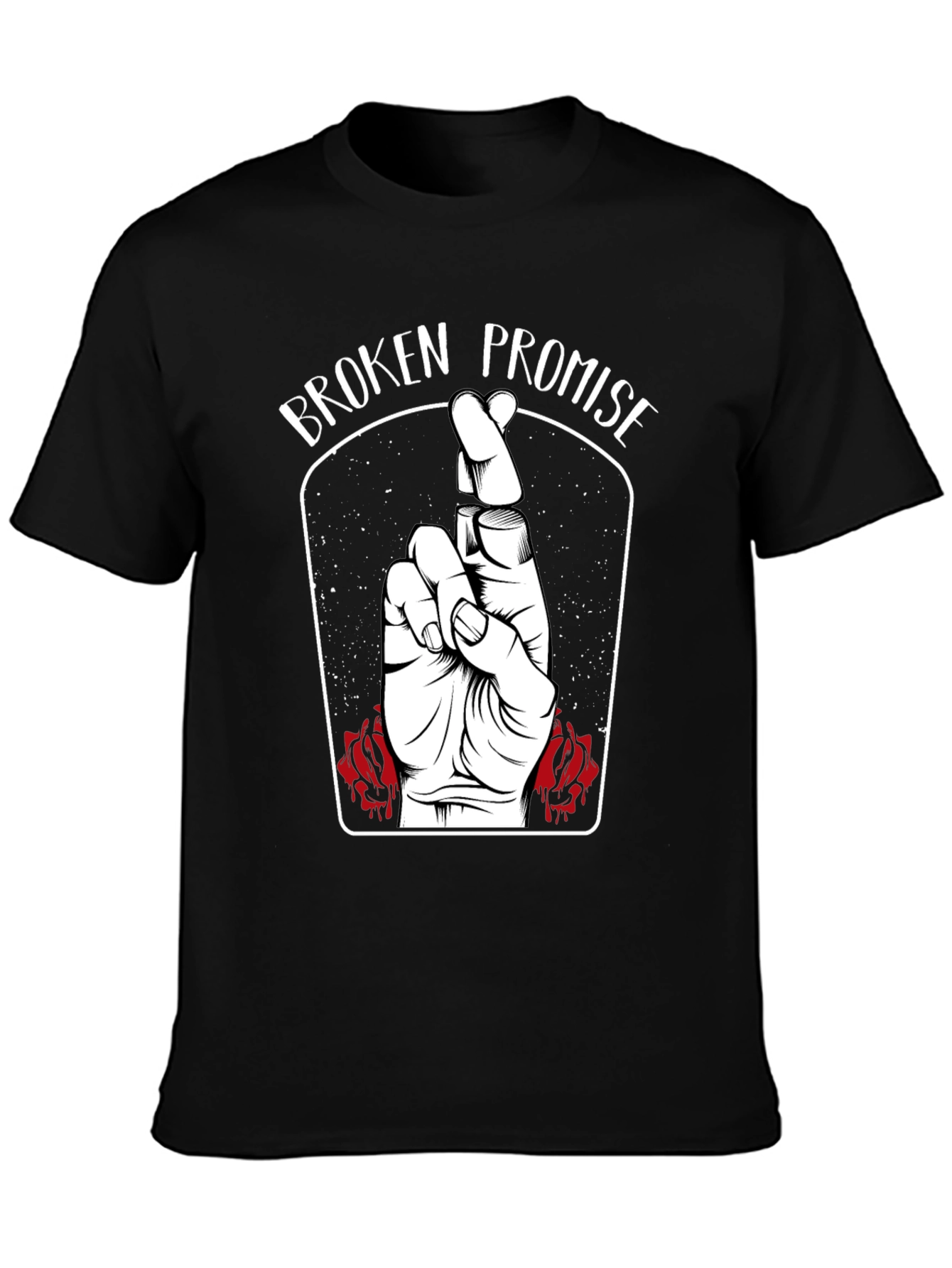 Broken Promise Graphic Print T-Shirt - Black