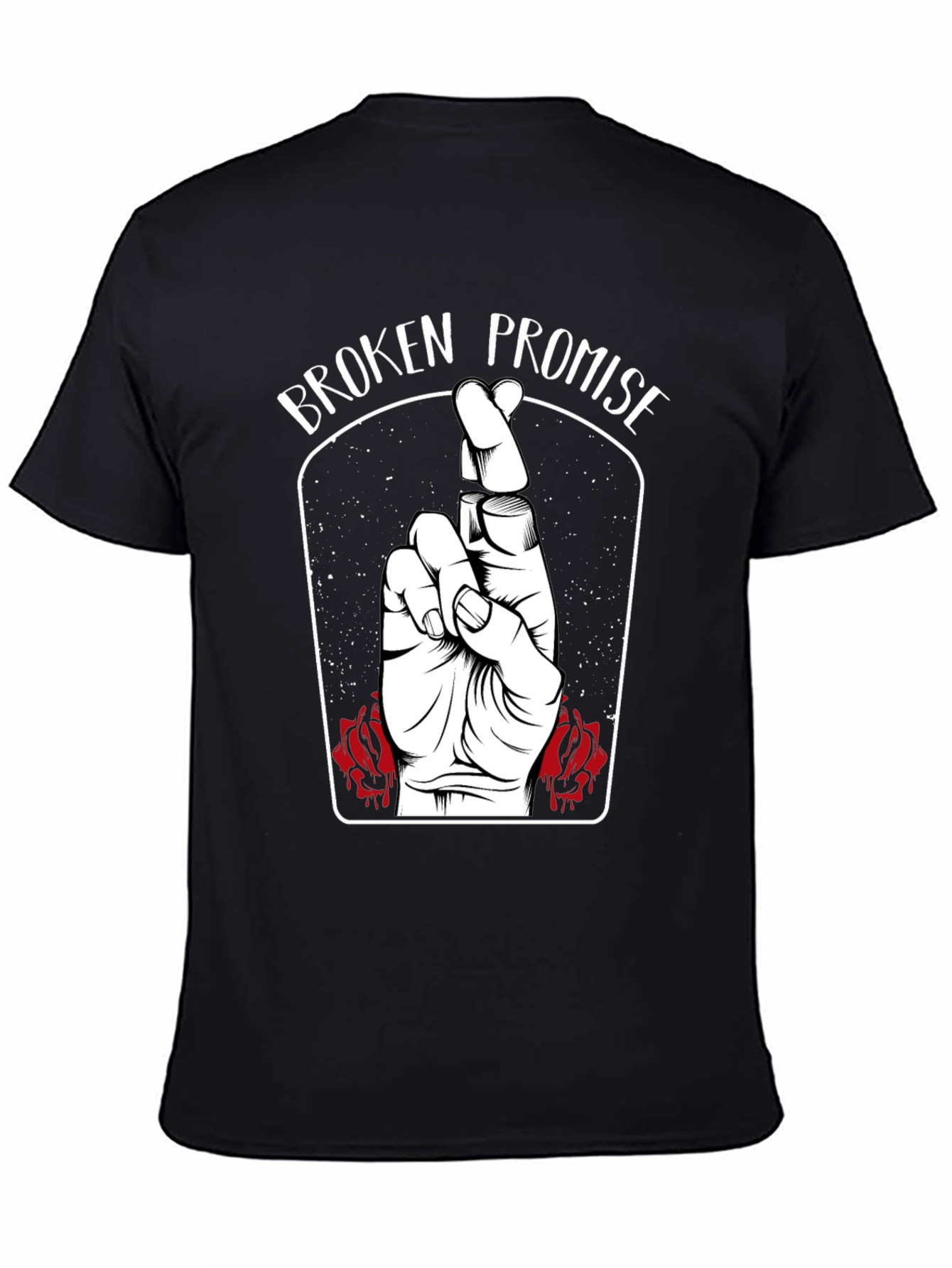Broken Promise Graphic Print T-Shirt - Black