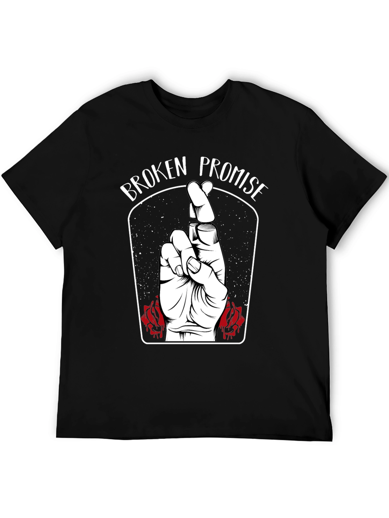 Broken Promise Graphic Print T-Shirt - Black
