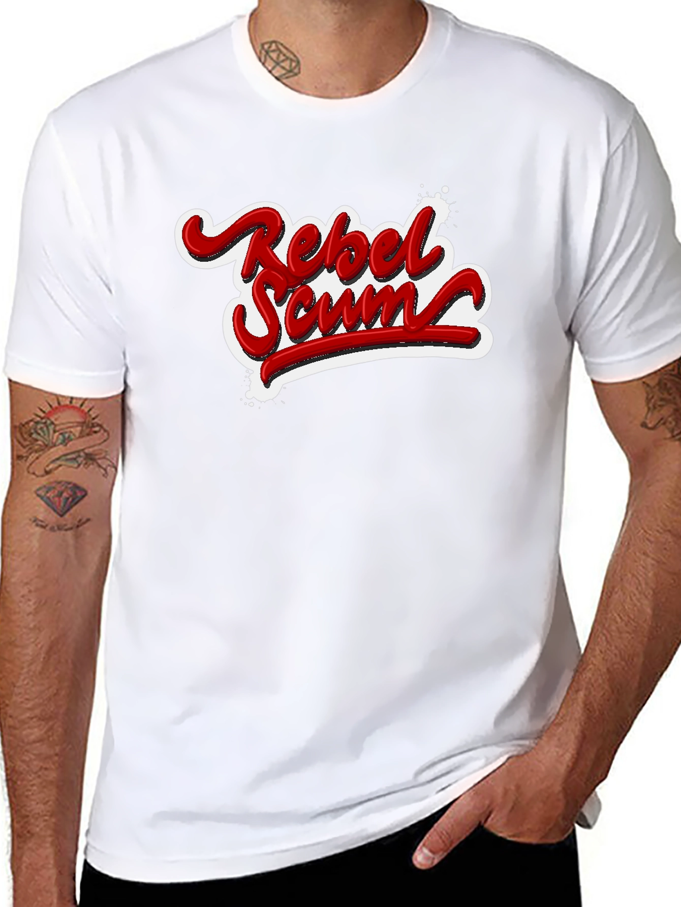 Rebel Scum Graphic T-Shirt - Bold Red Text