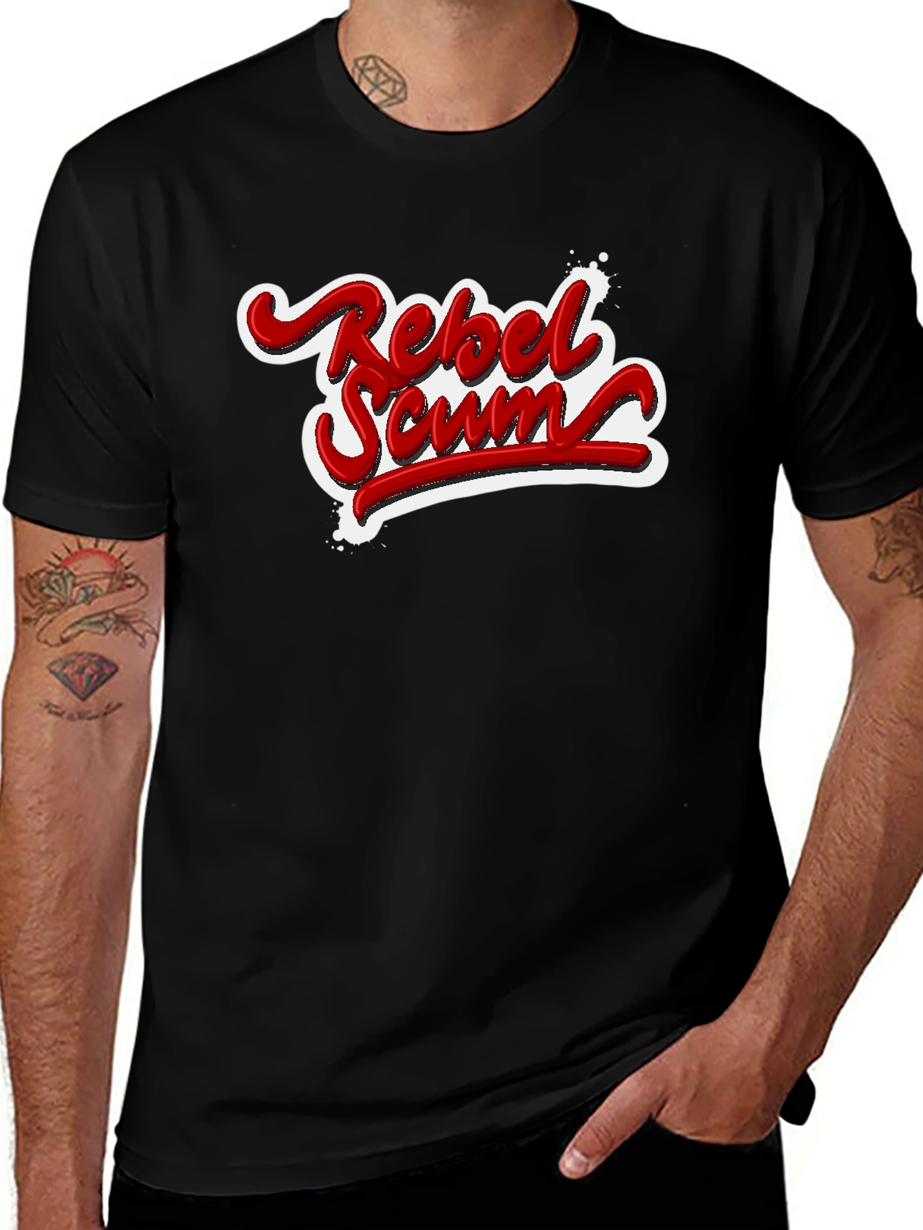 Rebel Scum Graphic T-Shirt - Bold Red Text