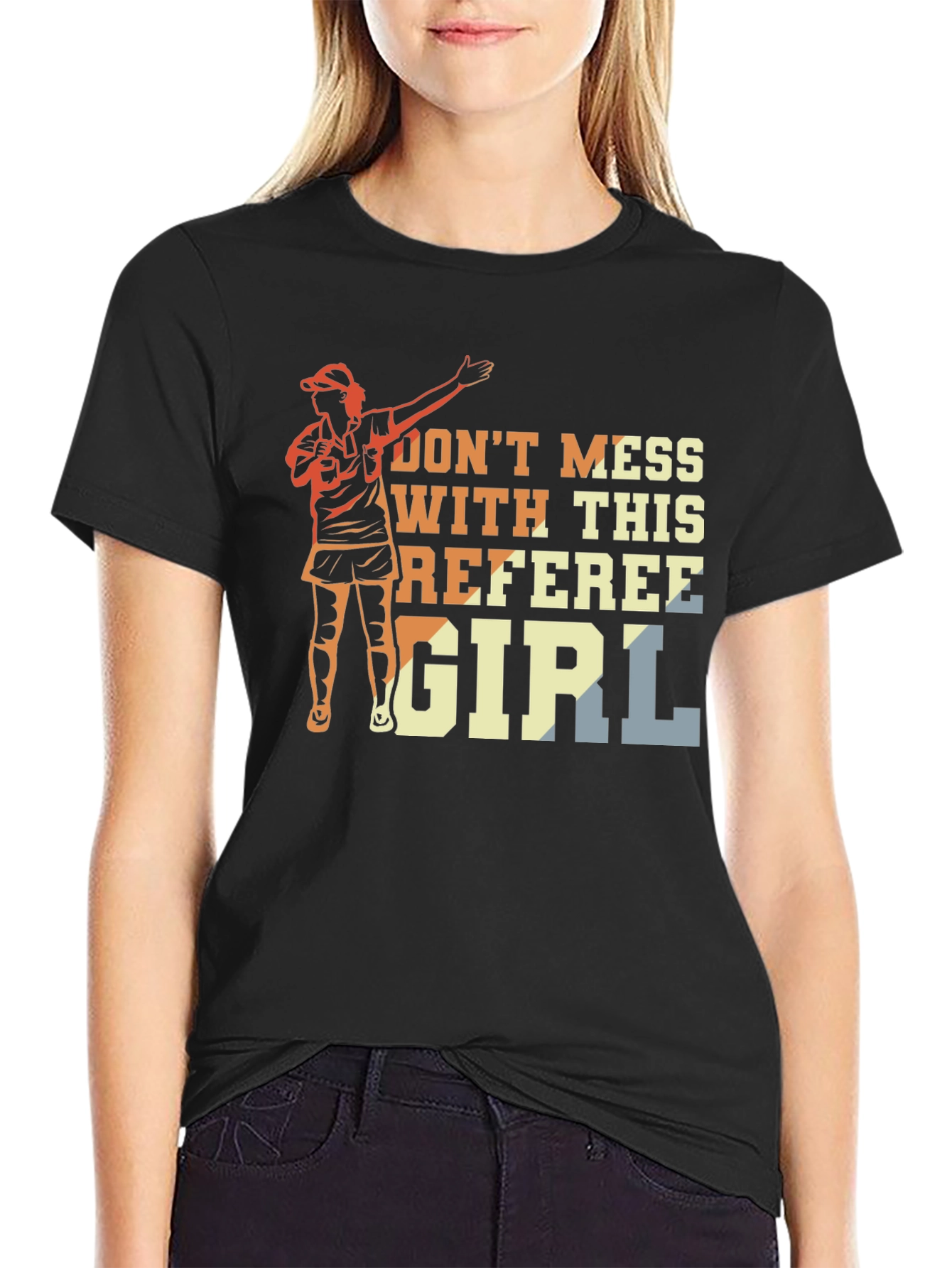 Referee Girl Graphic T-Shirt - Sporty Womans Tee