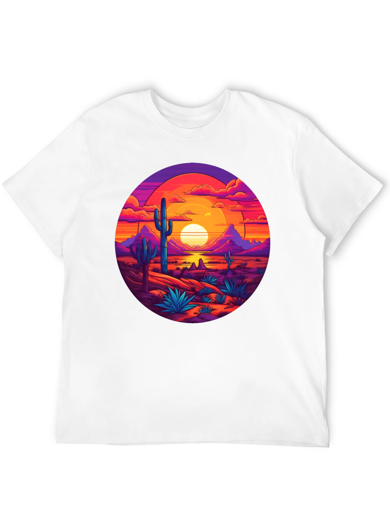Desert Sunset Graphic Tee - Mens Black T-Shirt